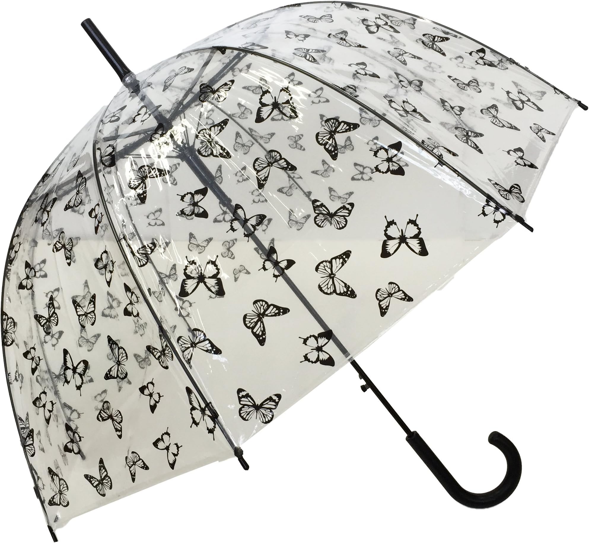 SMATI Umbrella - Automatic Clear Dome See Through Transparent Birdcage with Butterflies Theme