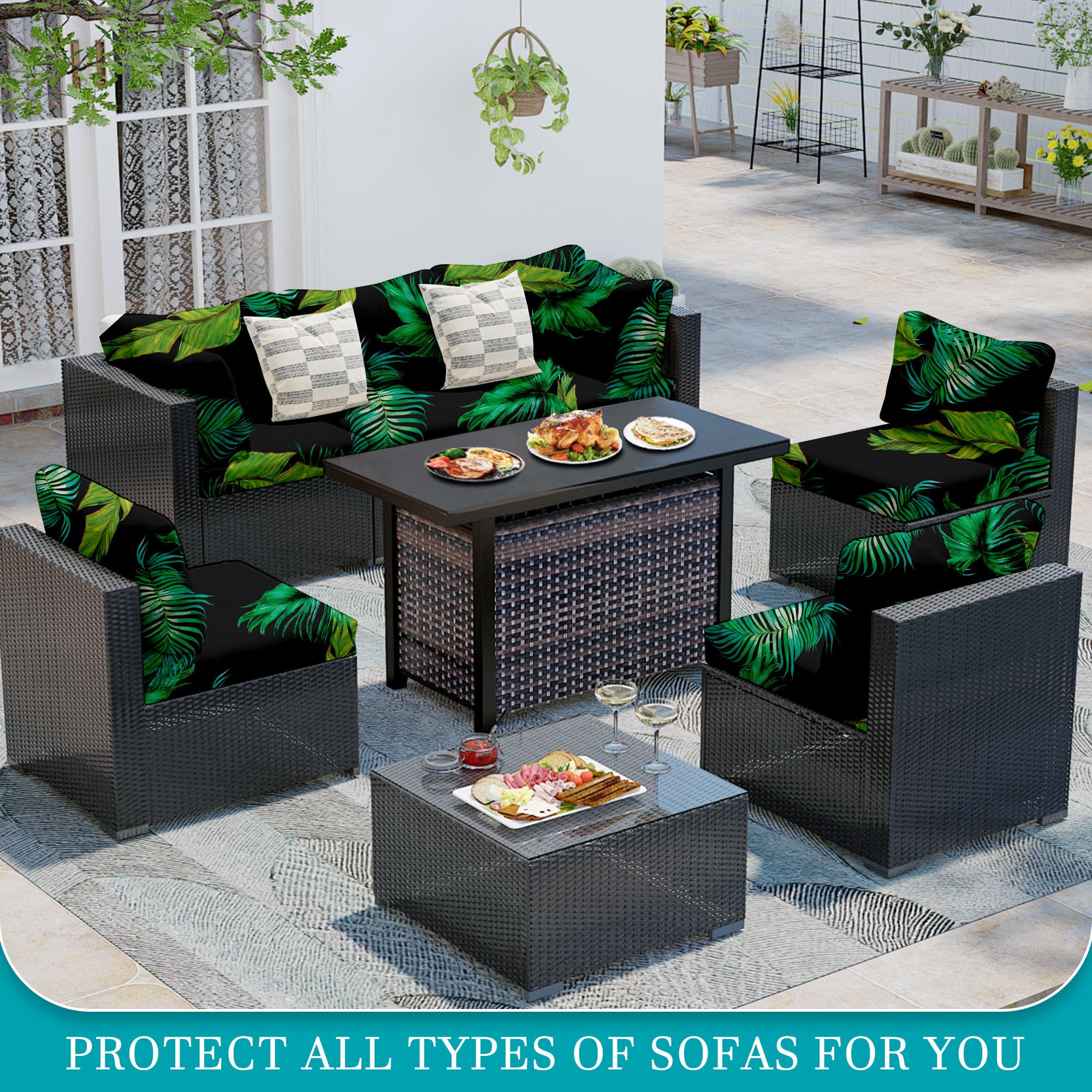 Outdoor Stretch Cushion Covers Newwiee Outdoor Cushion Covers (8