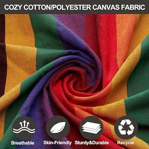 Miniatura 5 de CHULIM - Hamaca doble brasileña con correas para árboles, extragrande de 240x160cm, hamaca para 2 personas para patio trasero, exterior e interior,