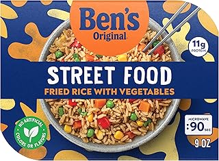 BEN'S ORIGINAL Street Food Fried Rice with Vegetables, Prepared Entrée, Microwave in 90 Seconds, 9 oz