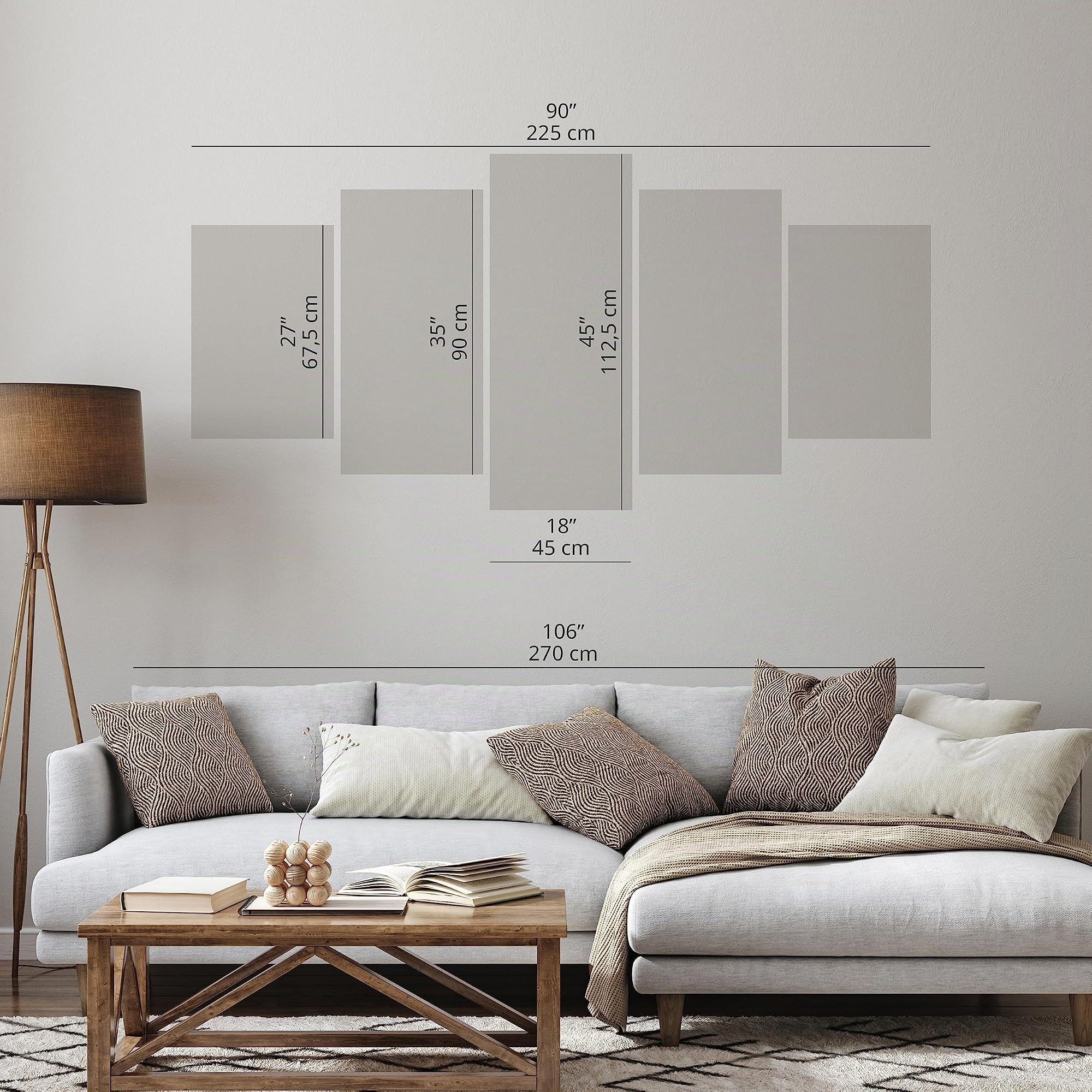 murando Quadro Japan 225x112 cm 5 pezzi Stampa su tela XXL Immagini moderni Murale Fotografia Grafica Decorazione da parete Paesaggio nero bianco rosso c-C-0241-b-m