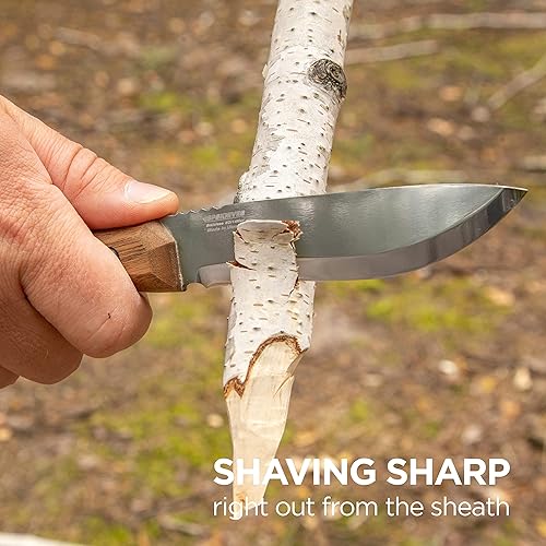 Miniatura 2 de BPS Knives HK1 SSH - Cuchillo de acero inoxidable hecho a mano - Cuchillo de caza de espiga completa de hoja fija - Cuchillo de camping con funda de