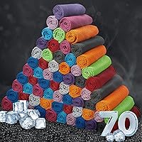 Honoson Cooling Towels Bulk - Microfiber Neck & Face Cool Towels for Gym, Yoga, Running, Travel, Outdoor Sports - Up to 3 Hours Chill