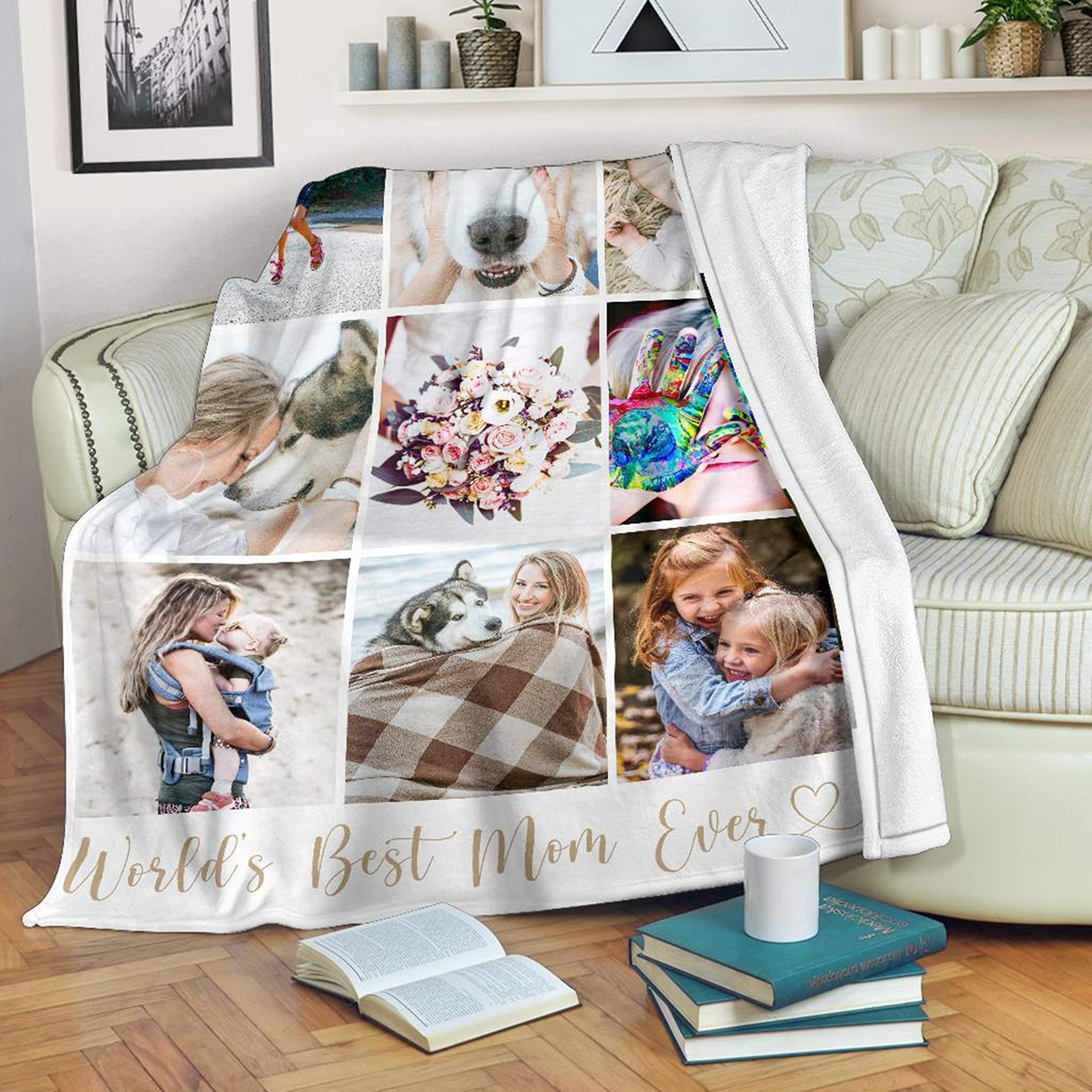 Custom Family Blankets With Photos-Personalized Birthday Gift For