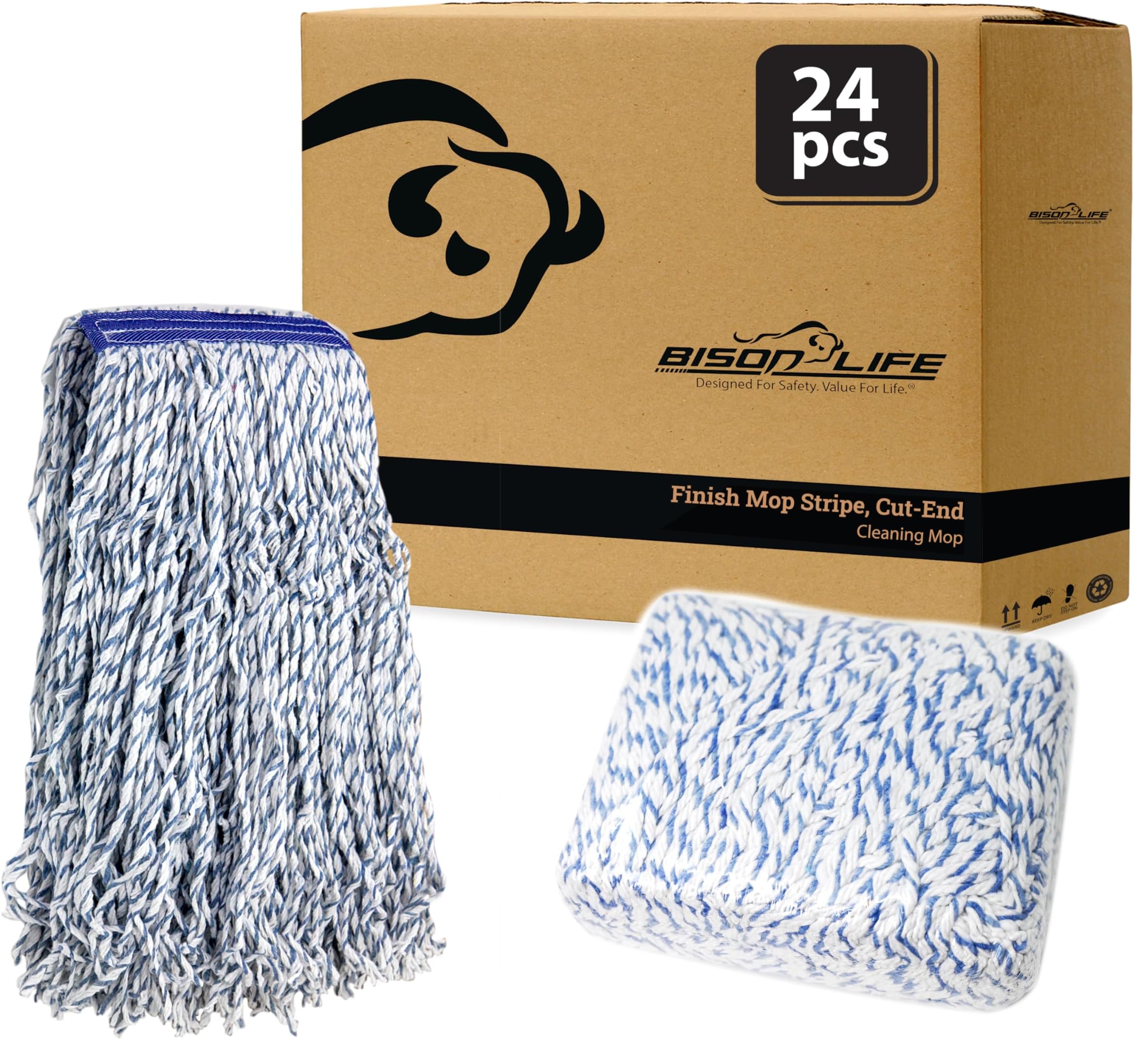 Cut-End Finish Mop | 3.1 cm Universal Headband for Maximum Absorption, Finishing Mop