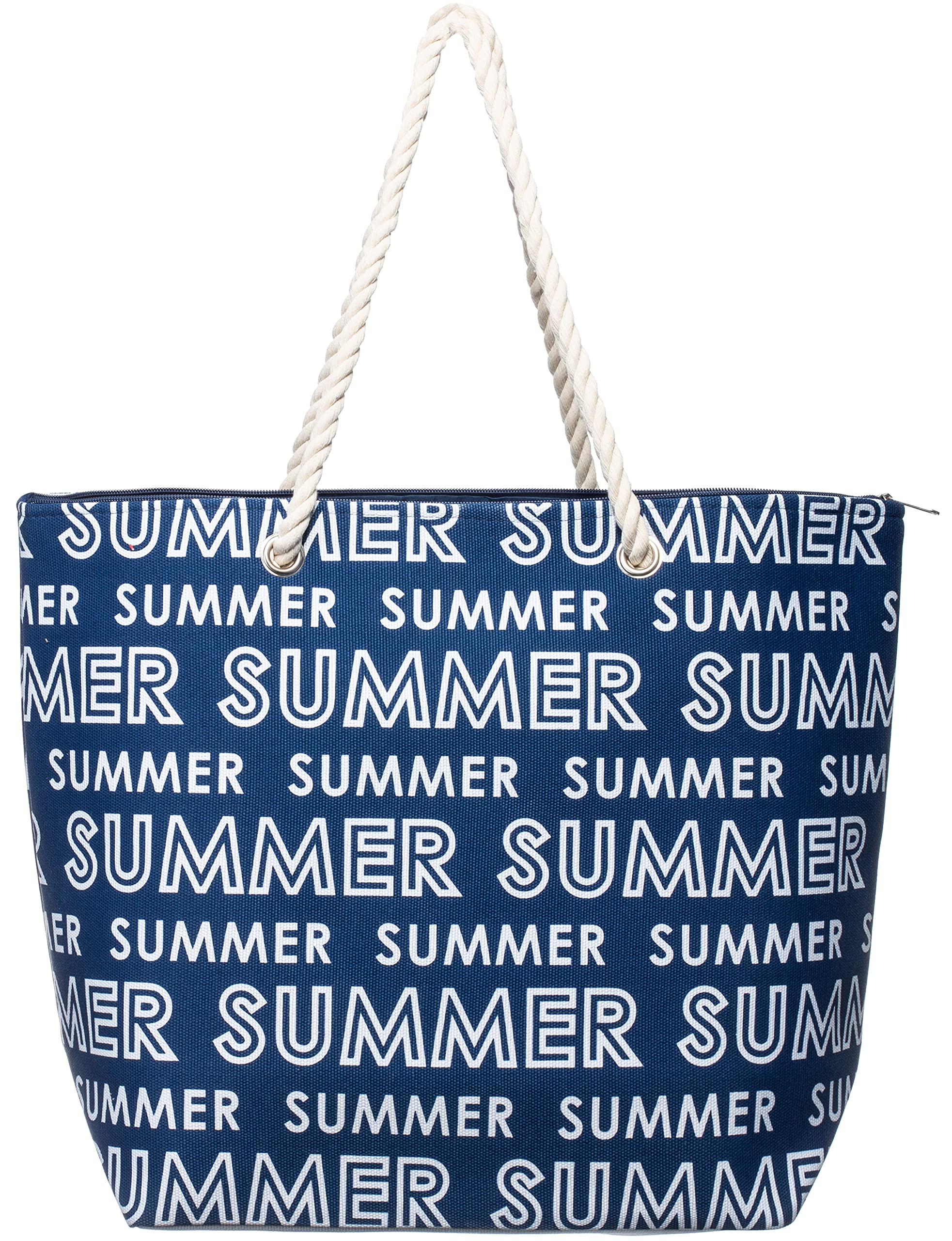 Brandsseller Borsa da spiaggia con chiusura lampo, 50 x 38 x 15 cm, tasca interna