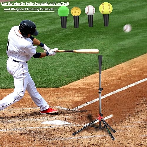 Miniatura 3 de Storgem Batting Baseball tee Softball, Easy to Adjustable Height,Portable Tripod Stand Base Tee for Hitting Training Practice,with Carrying Bag