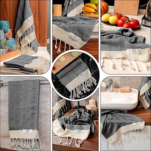 Miniatura 3 de EPHESUS TOWELS Juego de 2 toallas de mano, 18 x 40 pulgadas, algodón turco, toalla de mano decorativa turca para baño, cocina, invitados, cara,