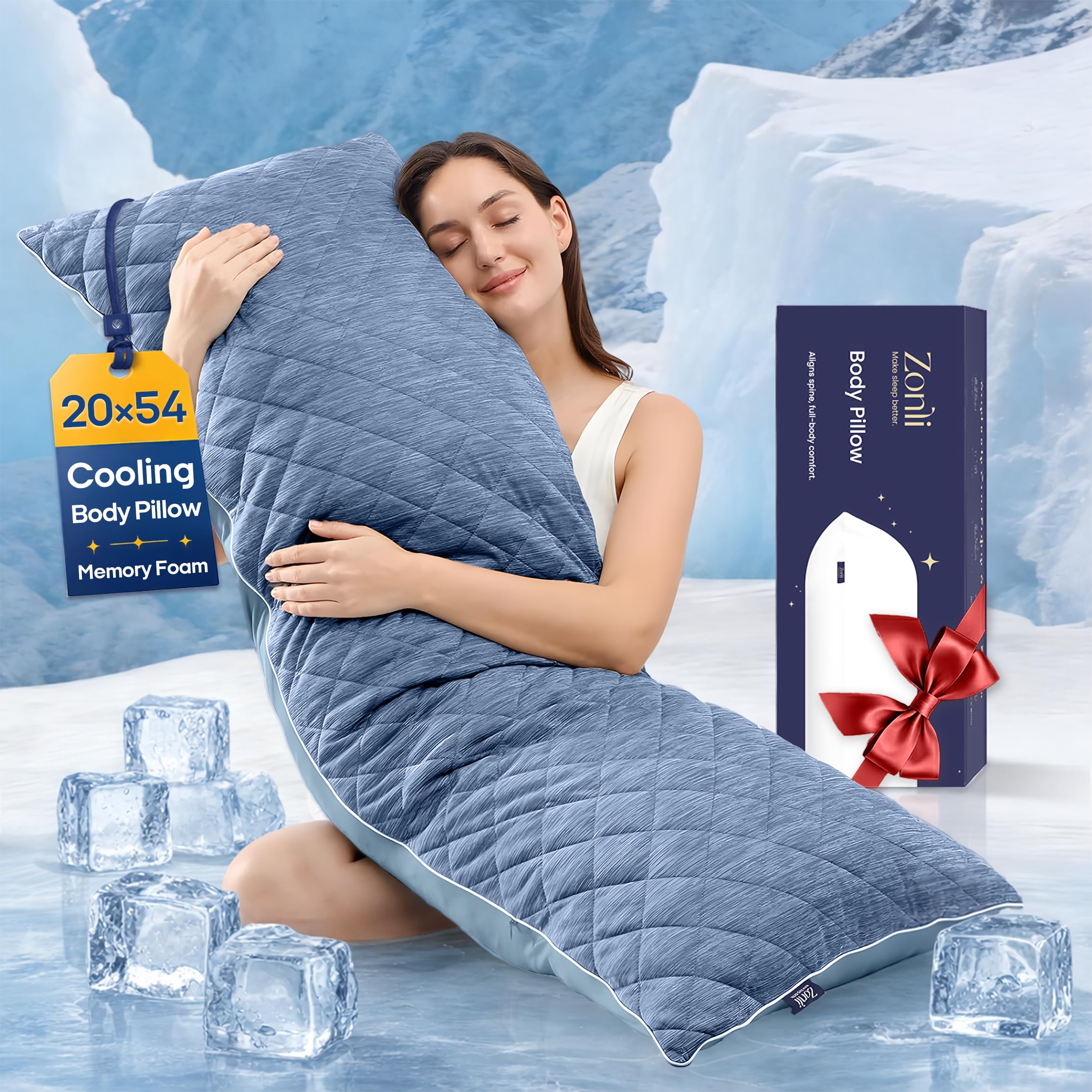 ZonLi Cooling Body Pillow Light Blue