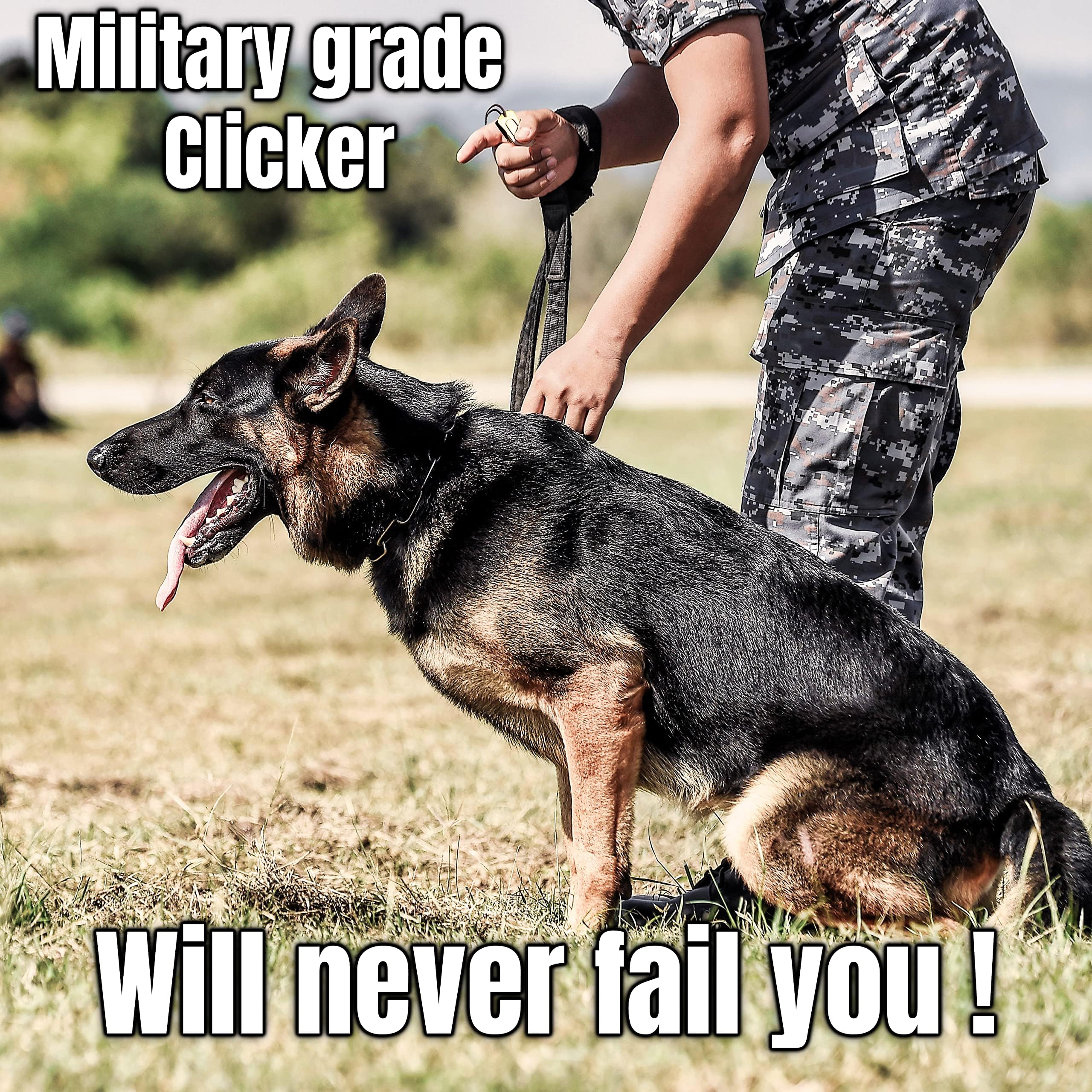 Mythrojan Pet Trianing Clicker della Seconda Guerra Mondiale degli Stati Uniti in Stile Militare statunitense, in Metallo con Incisione in Ottone e Acciaio, Confezione da 2