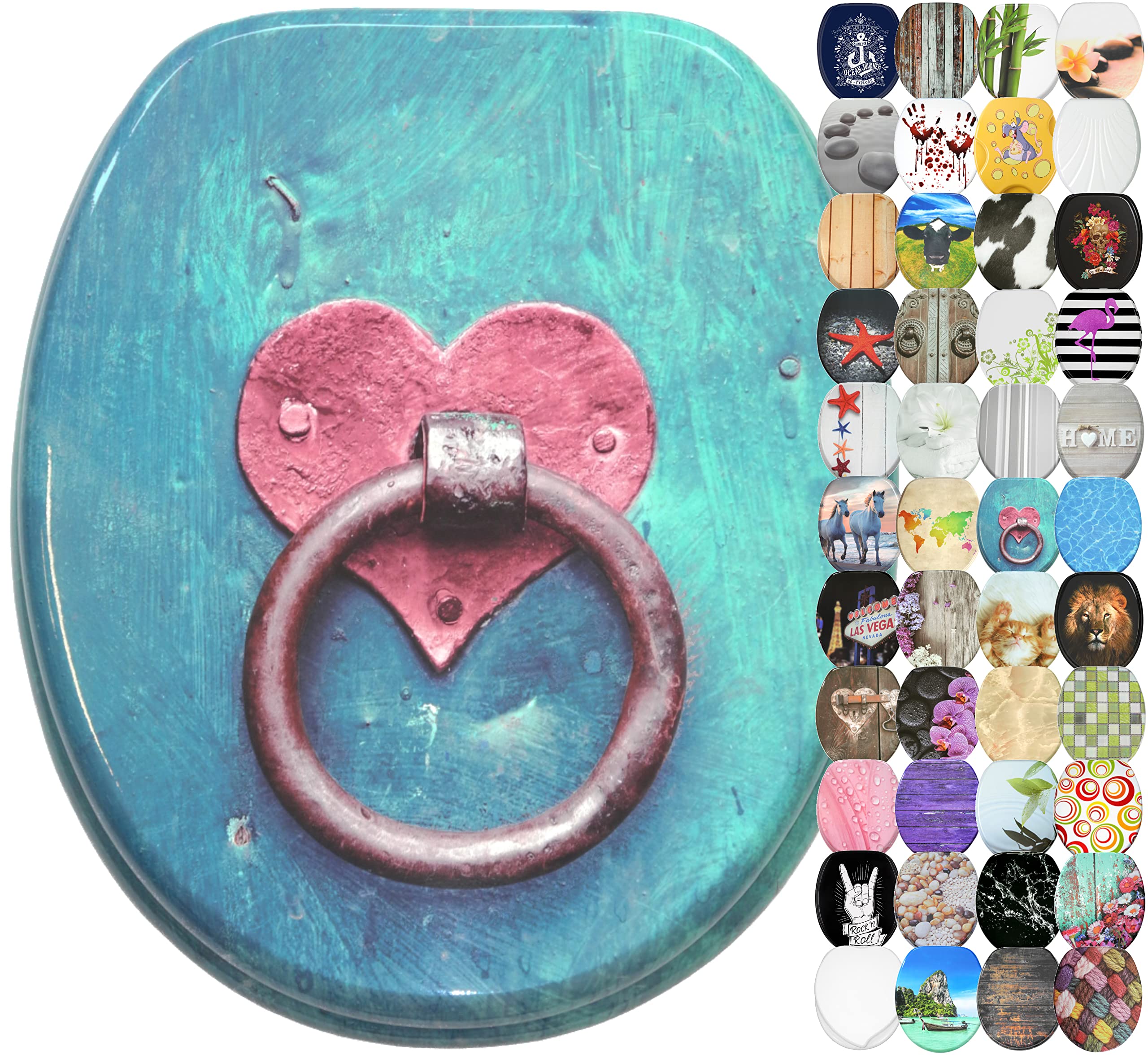 Sanilo Soft Close Toilet Seat, Wide Choice of Beautiful Toilet Seats, Stable Hinges, Easy to Mount (Knocker) — image 1
