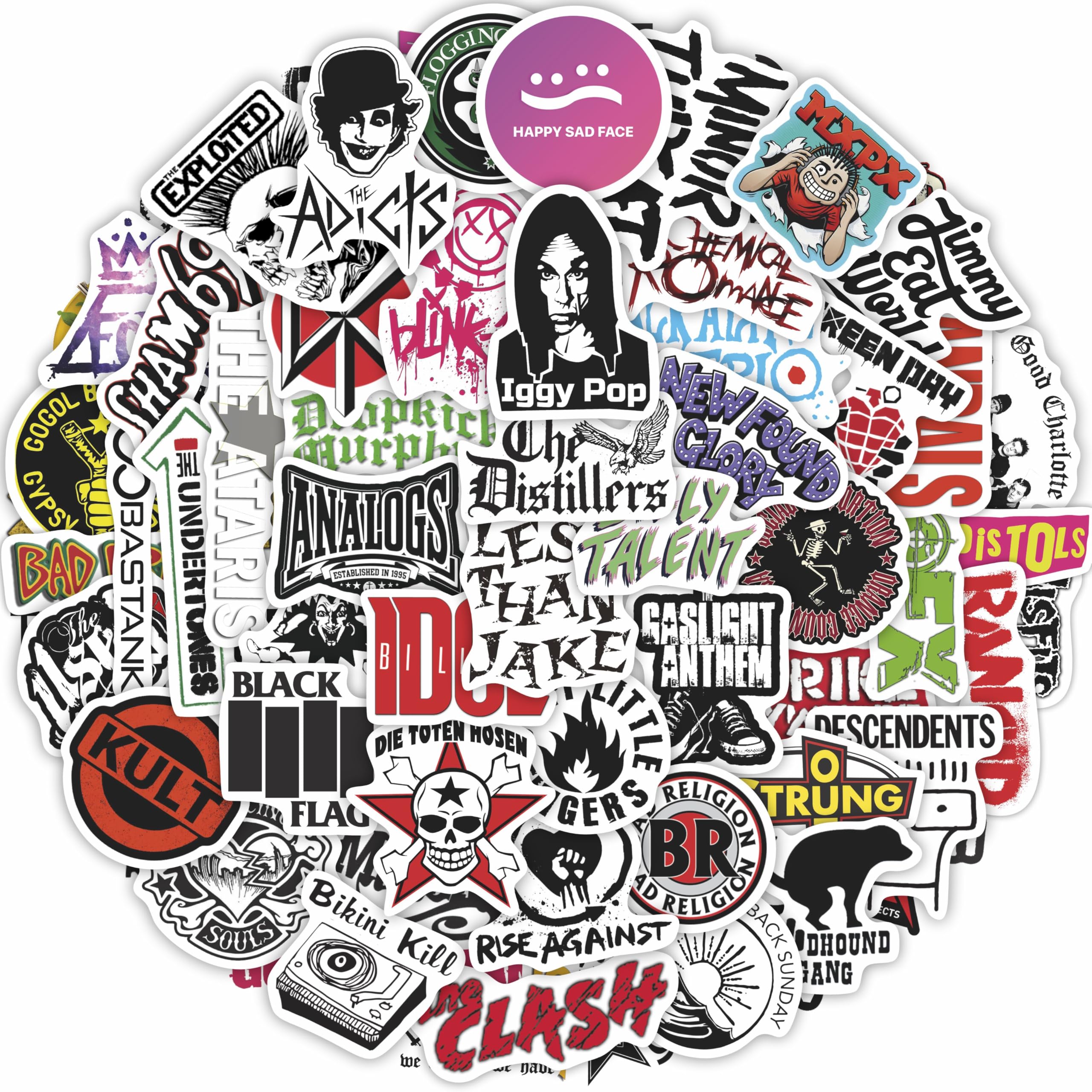 104Pcs Punk Stickers, Punk Rock Stickers, Punk Rock Gifts, Punk Rock Accessories, Punk Rock Merch, Punk Music Stickers, Punk Rock Party Supplies, Waterproof Vinyl Punk Guitar Stickers