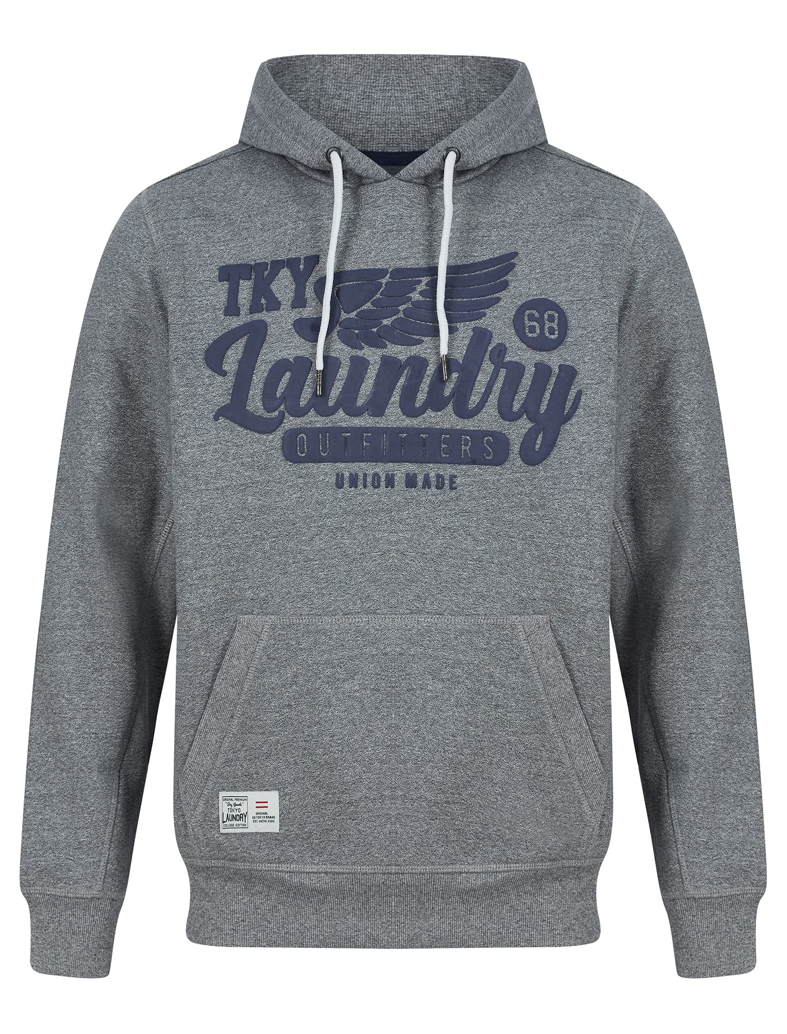 Tokyo Laundry Men's Fayle Motif Brushback Fleece Pullover Hooded Top