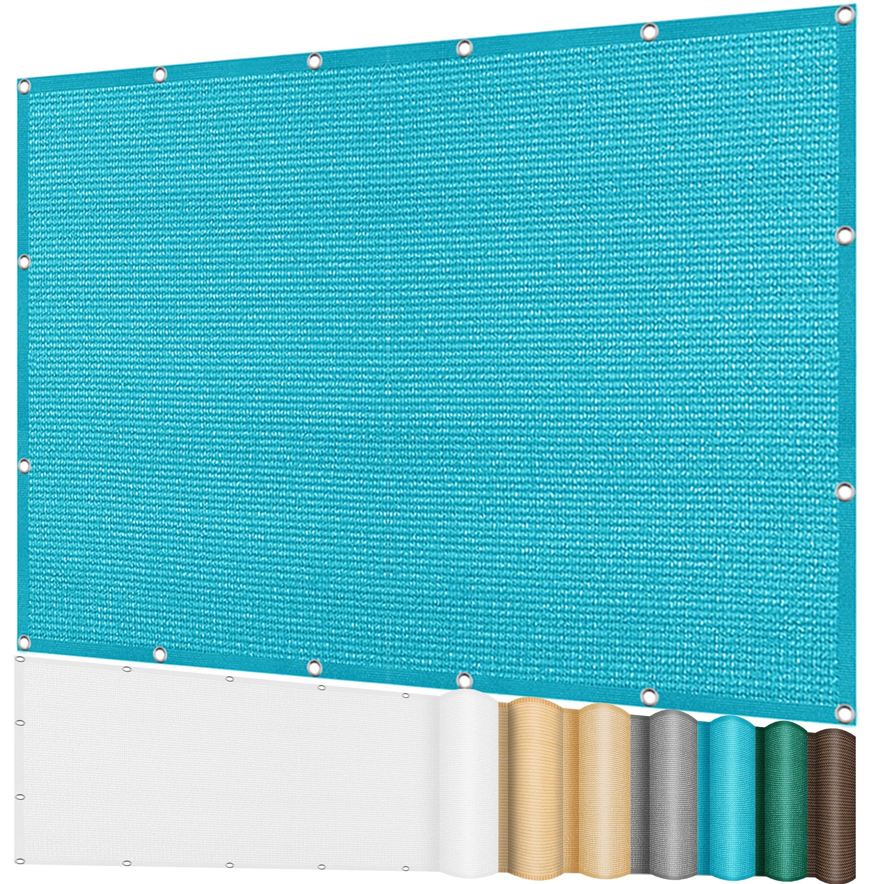 Tenda a Vela 1.4 x 2.5 m in Tessuto Hdpe, Permeabile All'Aria e All'Acqua, Telo Ombreggiante Occhiellato Tenda a Vela Rettangolare per Giardino Pergola, Blu Cielo