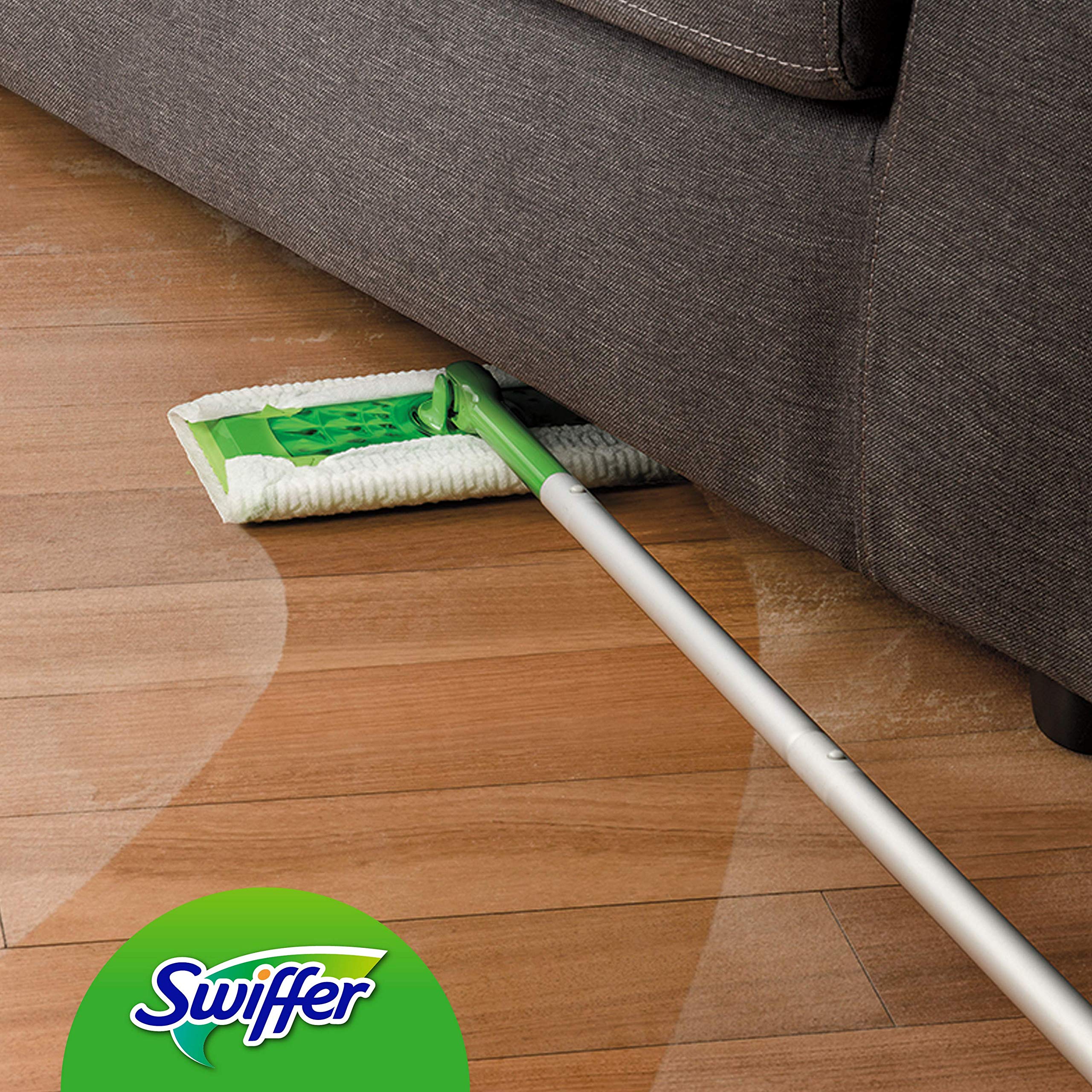 Swiffer Lavapavimenti Cattura Polvere Dry Starter Kit, 1 Scopa, 8 Panni Asciutti