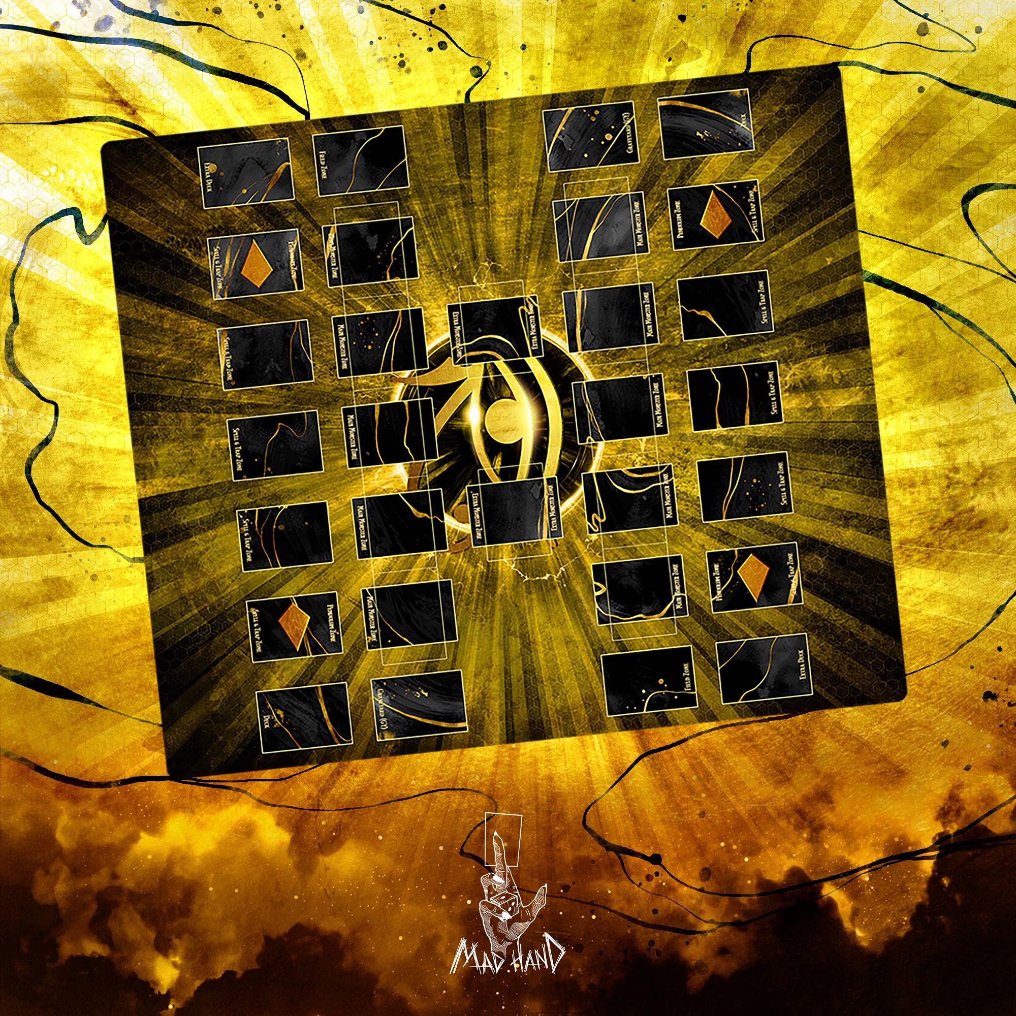 Paramint Eye of Horus, Gold (Bords Cousus) - Tapis de Jeu Yugioh par Mad Hand - Compatible avec YU-Gi-Oh, TCG - Deux-Joueurs Master Rule Duel Field Zones, Grand 2-Joueurs Tapis de Jeu Paramint Eye of Horus, Gold (Bords Cousus) - Tapis de Jeu Yugioh par Mad Hand - Compatible avec YU-Gi-Oh, TCG - Deux-Joueurs Master Rule Duel Field Zones, Grand 2-Joueurs Tapis de Jeu