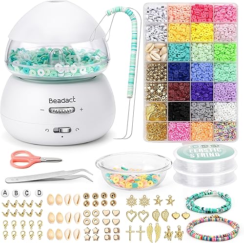 Miniatura 9 de Beadact Girador eléctrico de cuentas, girador de cuentas de arcilla, funciona con pilas con 5280 cuentas de arcilla para hacer joyas, ahorra tiempo