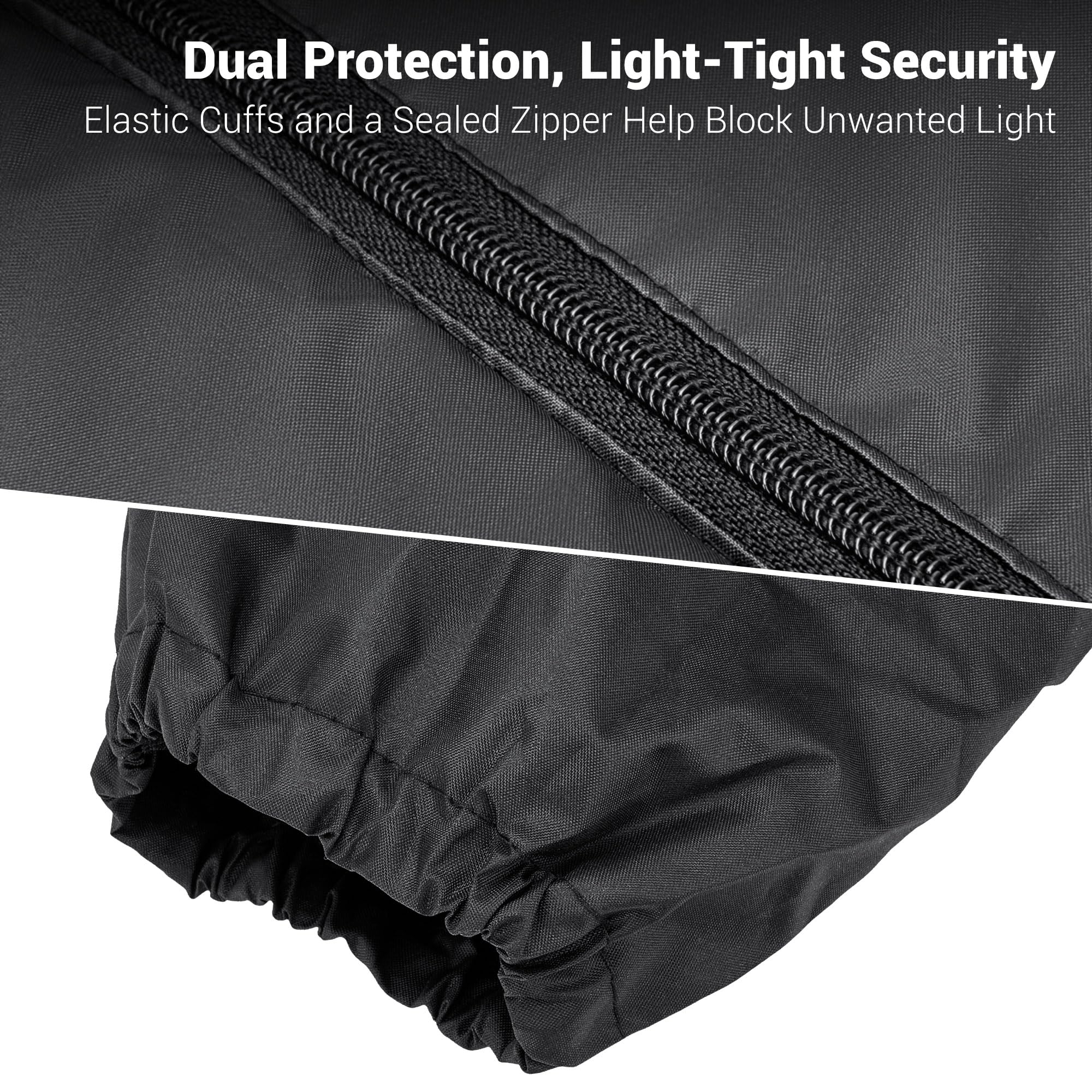 JJC 58x60cm Darkroom Bolsa cambiadora de película, Doble Capa a Prueba de luz antiestática Tela Oscura revelando Bolsa con Cremallera y Guantes, 35mm 120 Formato Negativo Fotografía Accesorios de