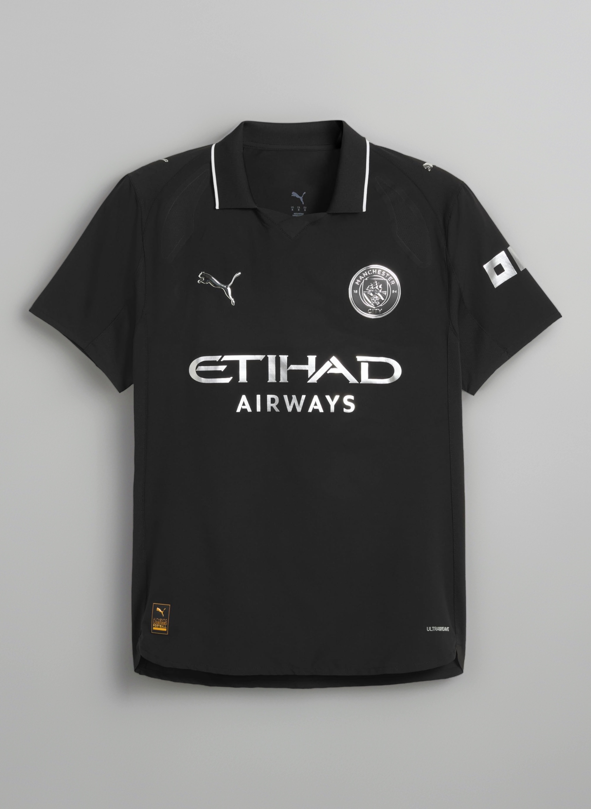 PUMA Men's Manchester City 2025/26 Authentic Away Shirt - Black