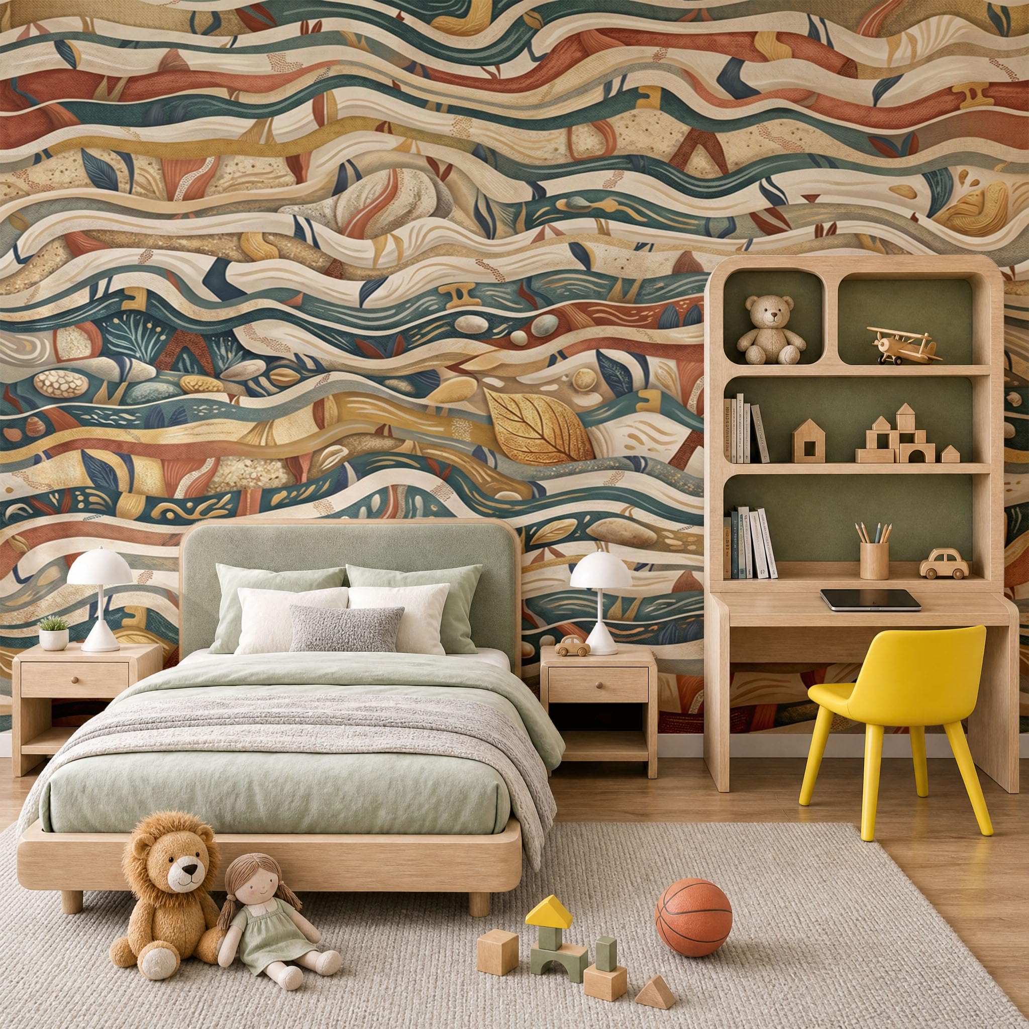 Vlies Fototapete Mosaikmuster böhmische mediterrane Ästhetik 250x175cm - Fototapeten - Tapeten - für Wohnzimmer Schlafzimmer - Vliestapete Wandtapete Tapete 3D Effekt- Tapetenkleister erforderlich