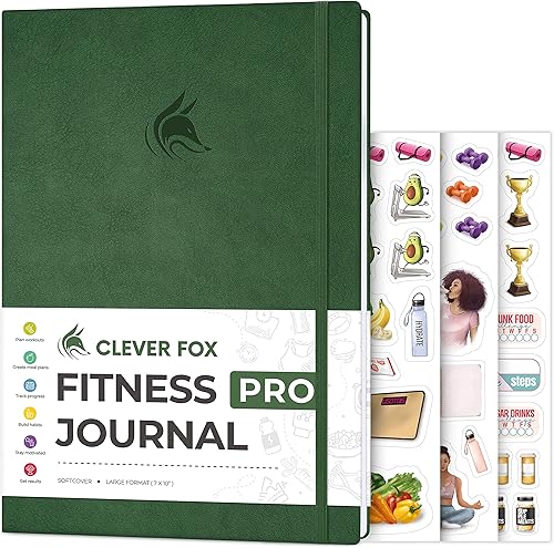 Miniatura 7 de Clever Fox Fitness Journal PRO - Agenda diaria de entrenamiento con planificador de comidas y rastreador de hábitos, libro de registro de ejercicios
