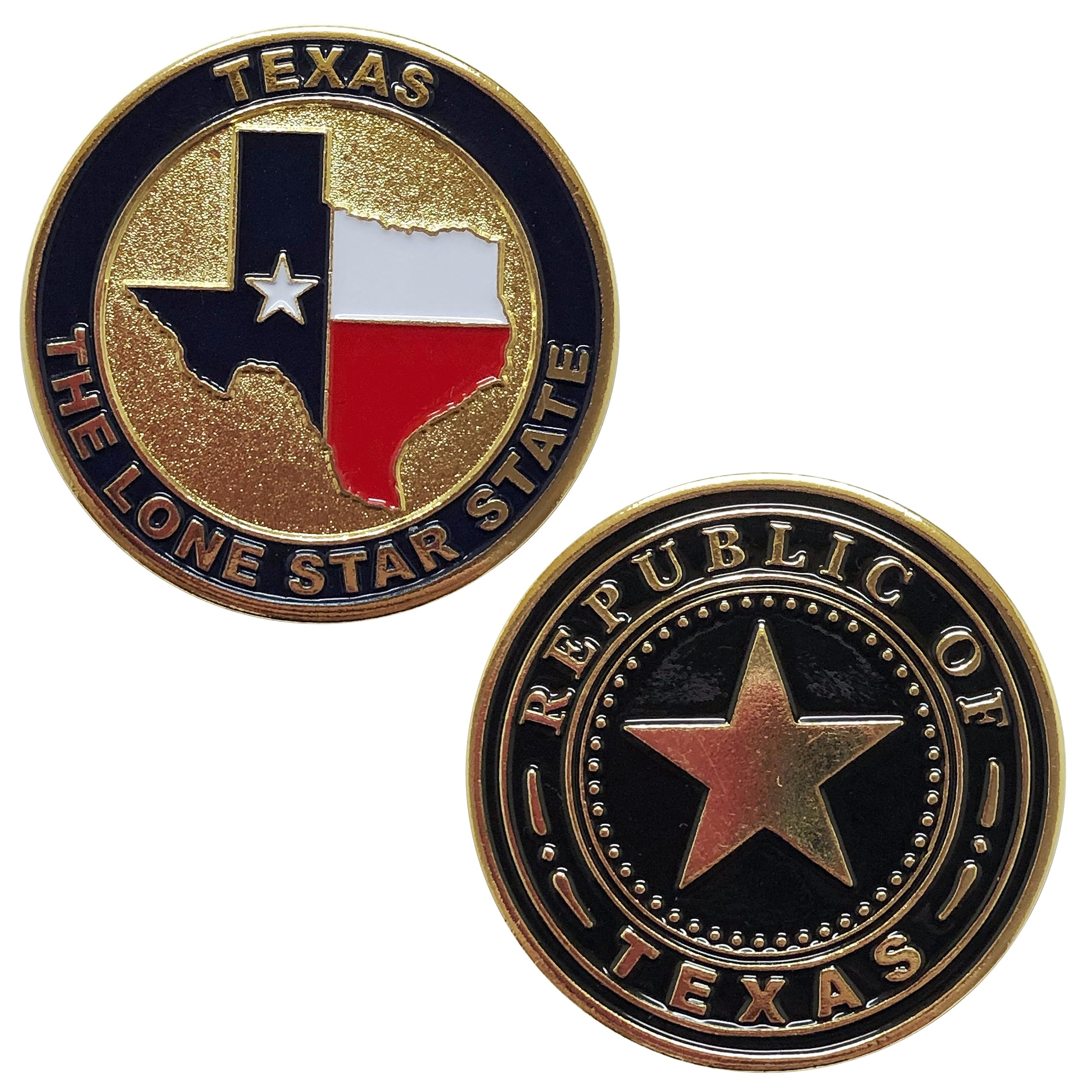 Seal of The Republic of Texas Challenge Coin - Seal of The Republic of Texas, 1.5 Oz, Commemorative Coin, Republic of Texas, Six Flags of Texas, Texas State Seal. Texas Challenge Coin