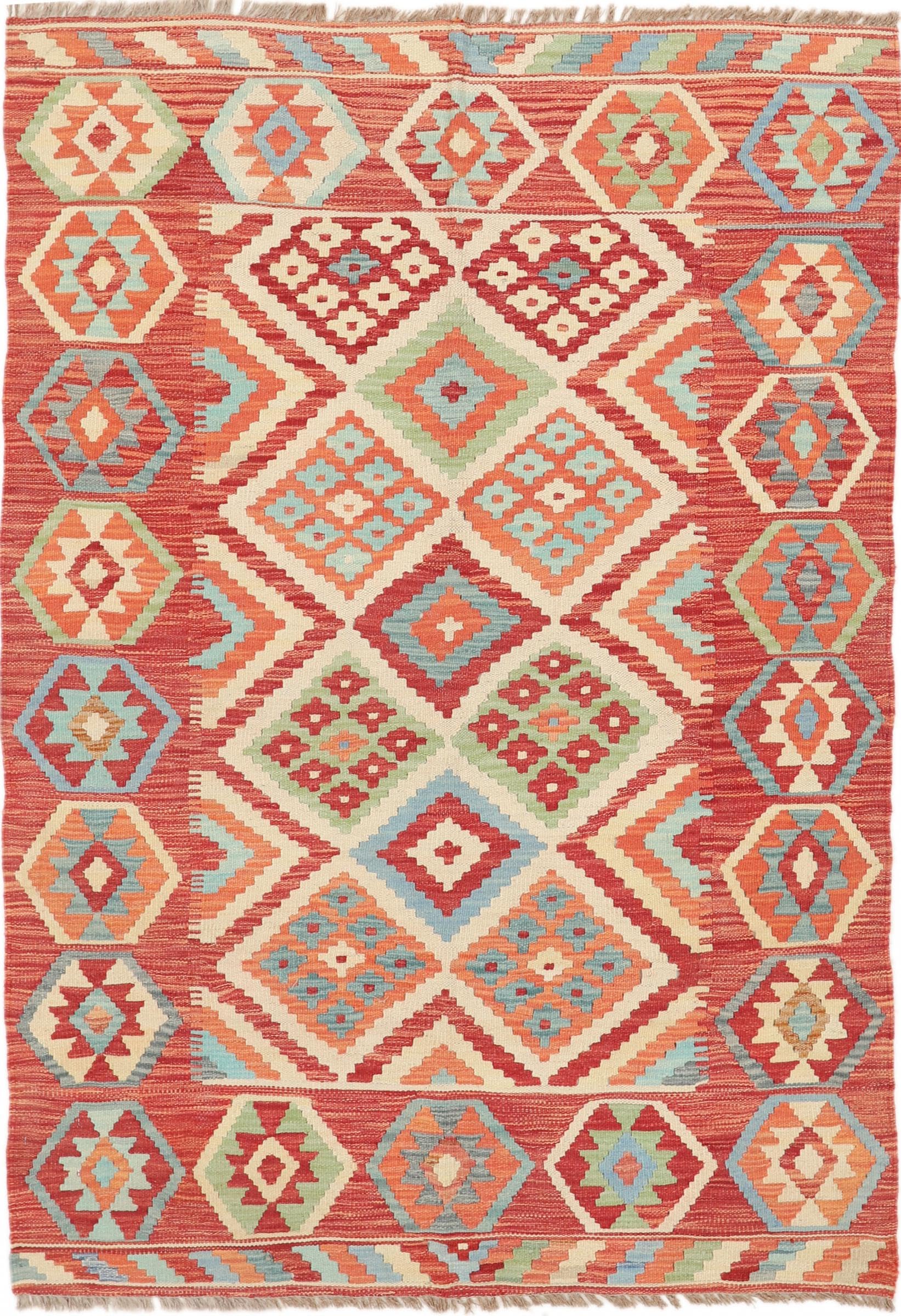 Tapis Kilim Afghan 122x174 tissé main tapis d'orient laine salon