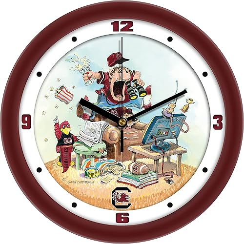 SunTime Gary Patterson - Reloj de pared de fútbol americano de Carolina del Sur Gamecocks, 11.5 pulgadas