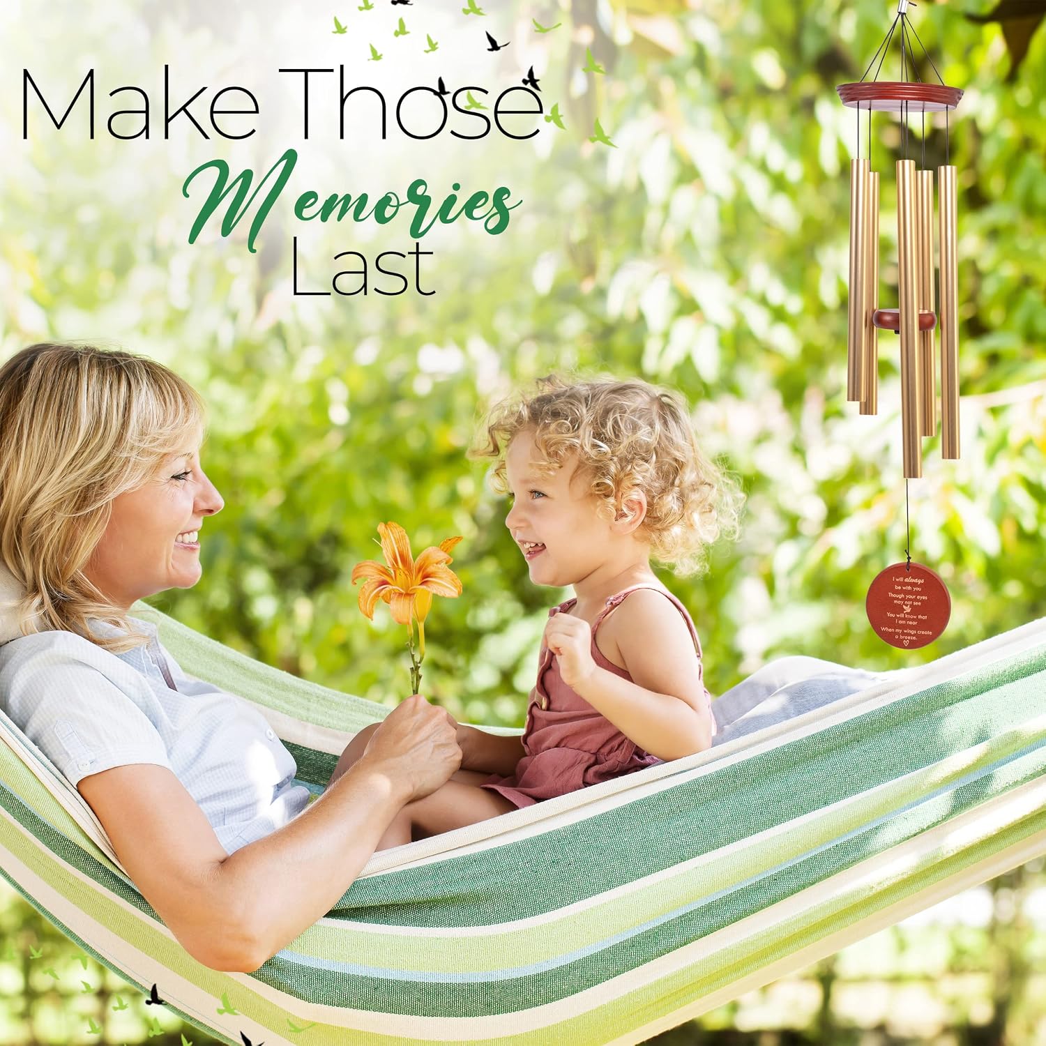 Memorial Wind Chimes with Photo Frame, Wind Chime for Loss of Loved One-Sympathy Wind Chimes, Memory of A Loved One, Loss of Mother Gifts, Memorial