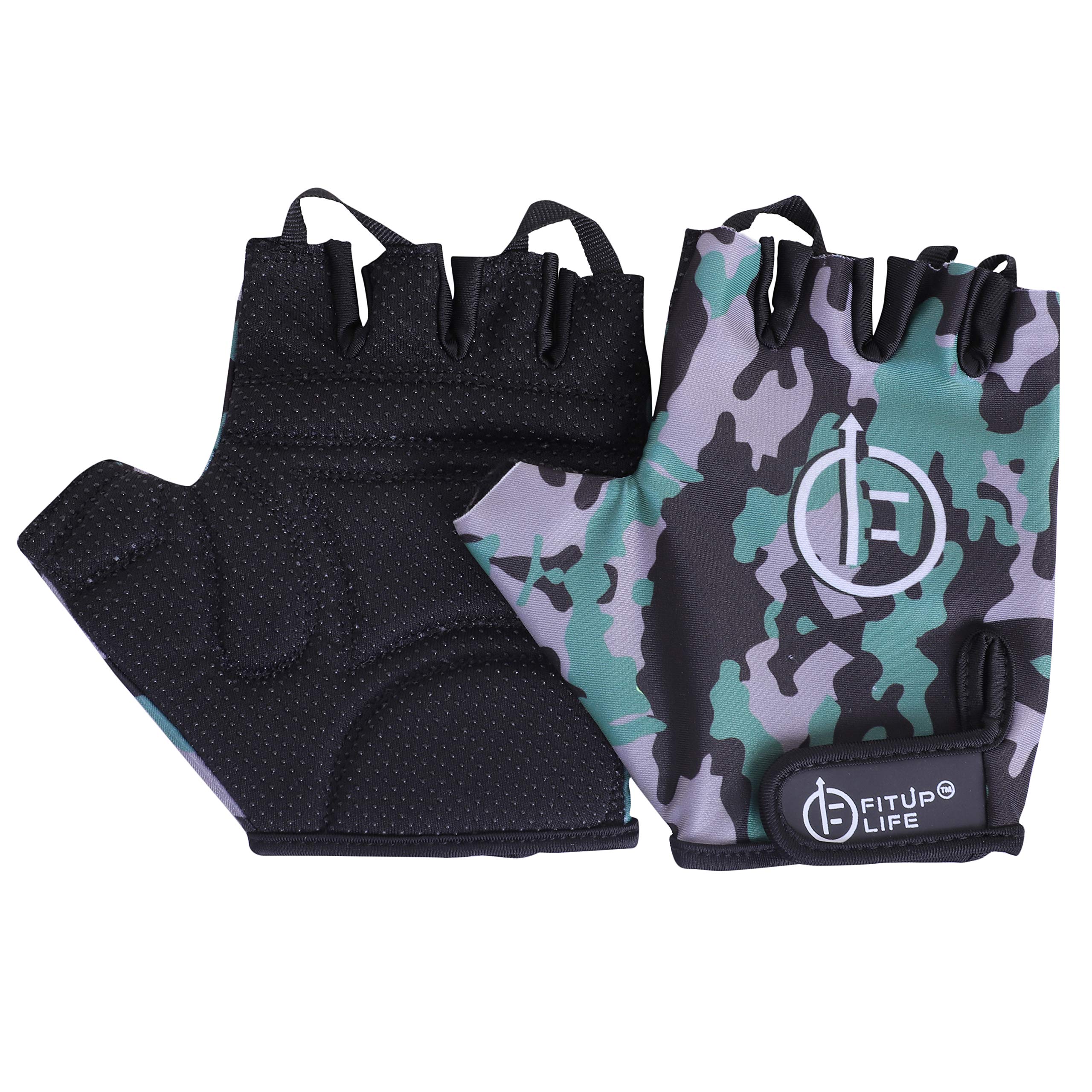 FITUP LIFE Gym Gloves with Adjustable Strap & Dotted Padding (Imported)