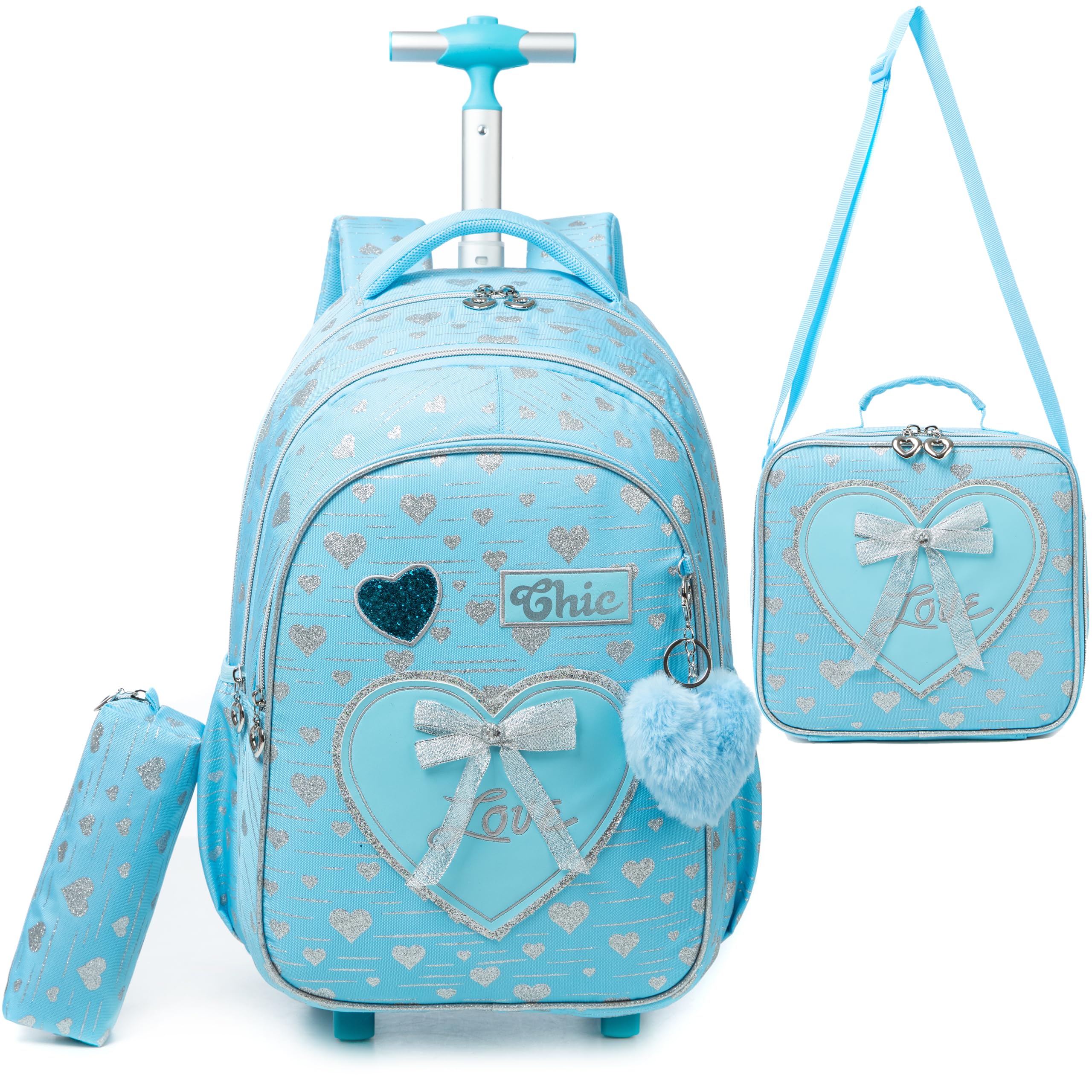 Zaino Trolley Per Bambina 3 In 1 - Con Borca Portapranzo E Portapenne, 24L, Per Scuola E Viaggi - Foto 8