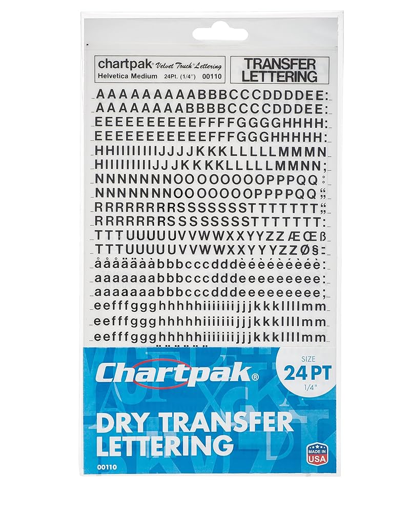 Amazon.com : Chartpak Dry Transfer Letters and Numbers, 24PT