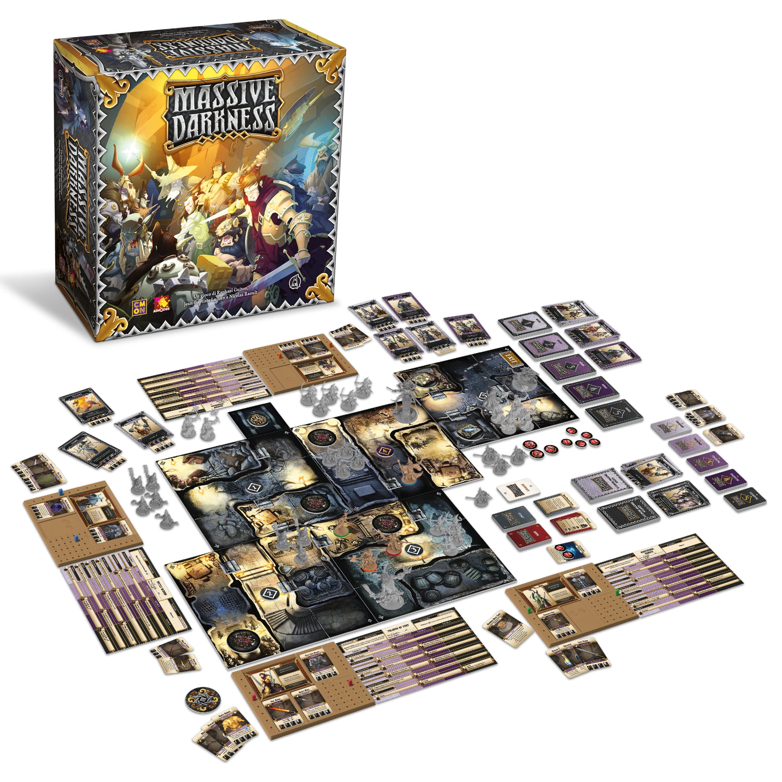 Asmodee - Gioco da Tavolo Massive Darkness, Multicolore, 10100, Versione in Italiano, Per 1-6 Giocatori, Età Raccomandata 14 Anni in Su, Durata Media 120 Minuti