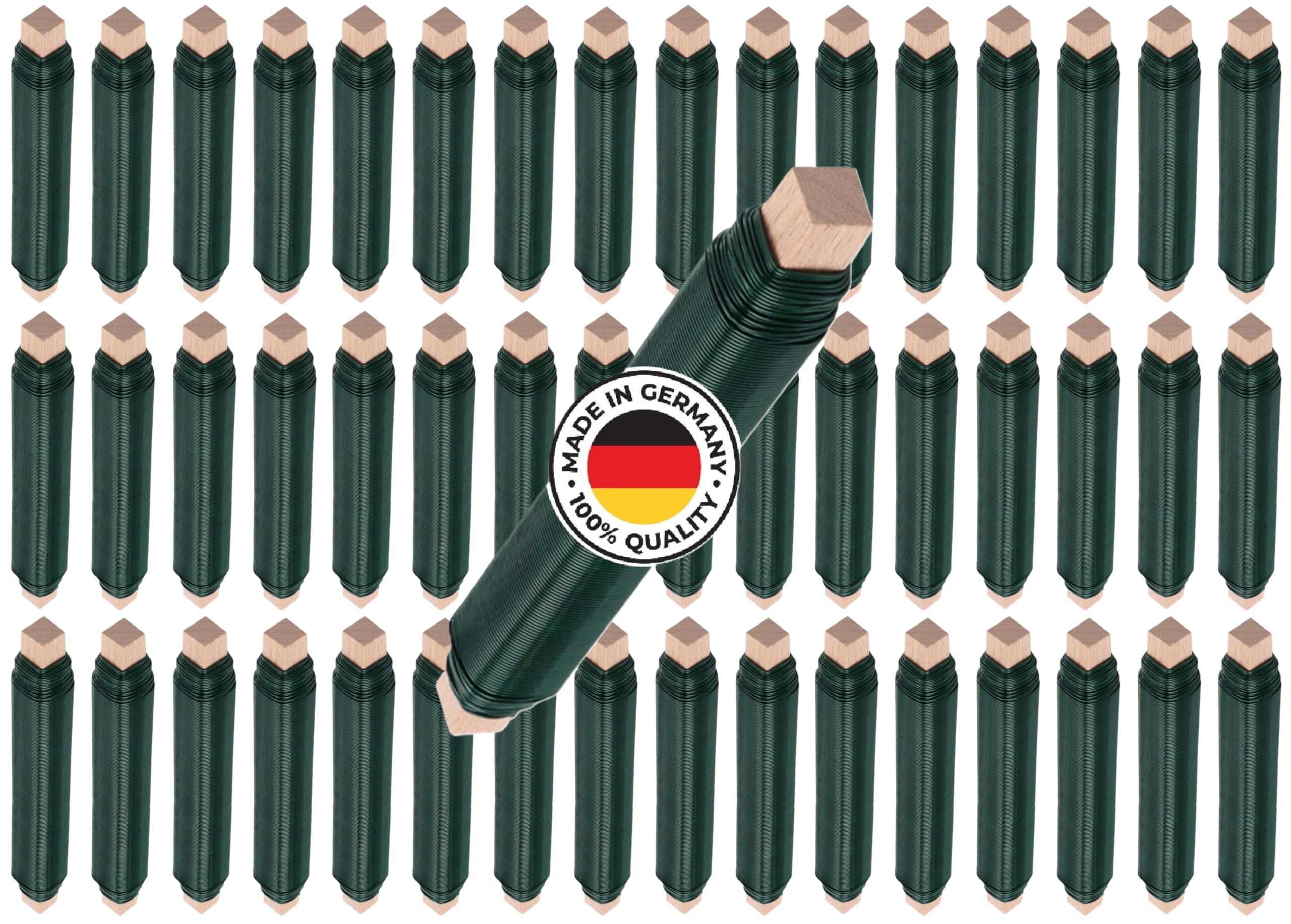 Filo per fiori ricotto di alta qualità, prodotto in Germania, diametro 0,65 mm x 38 m, estremamente flessibile, stabile e flessibile come filo di legatura, filo per piante, aiuto per piante (laccato
