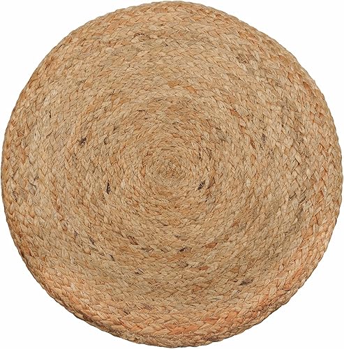 Miniatura 6 de REDEARTH  Taburete cilíndrico de puf otomano  Puf trenzado de yute con acento reposapiés para la sala de estar, dormitorio, guardería, patio, salón