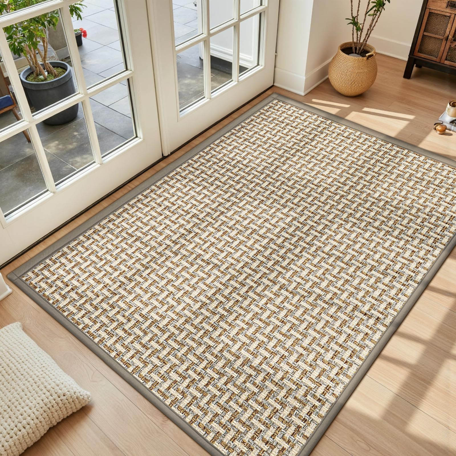 Ultra Thin Khaki Door Mat - Non Slip Entryway -20