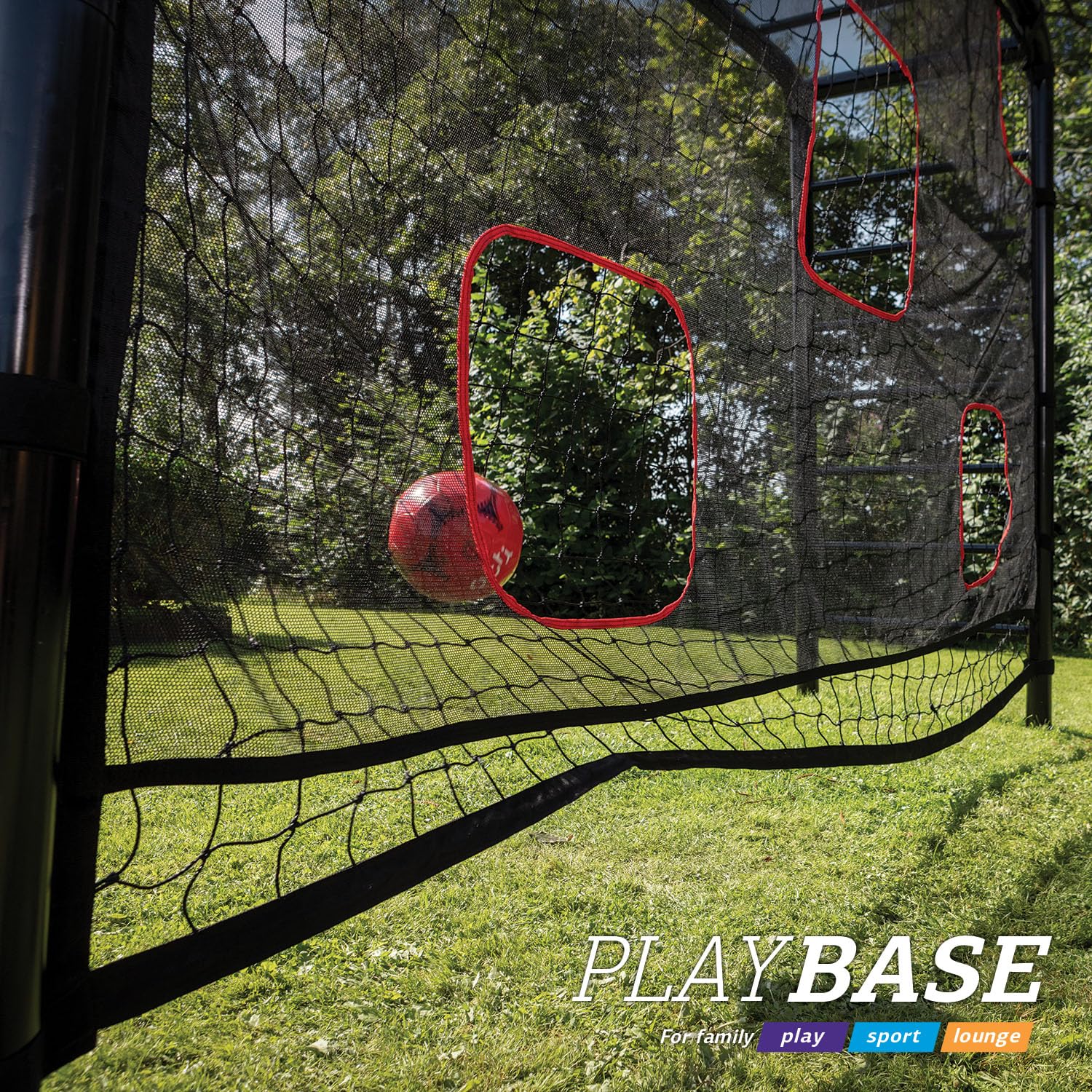 BERG PlayBase Fußballzielnetz L für PlayBase Large Schwarz/Rot