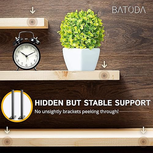 Miniatura 4 de BATODA - Soporte de estante flotante de 8 pulgadas resistente (6 piezas)  Soportes de acero sólido para estantes ciegos - Soportes ocultos para