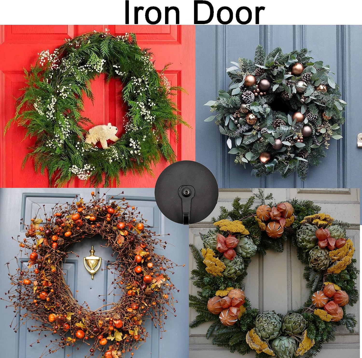 YYST Magnetic Wreath Hanger － Secures Wreaths and Decorations to Steel Door －2/PK