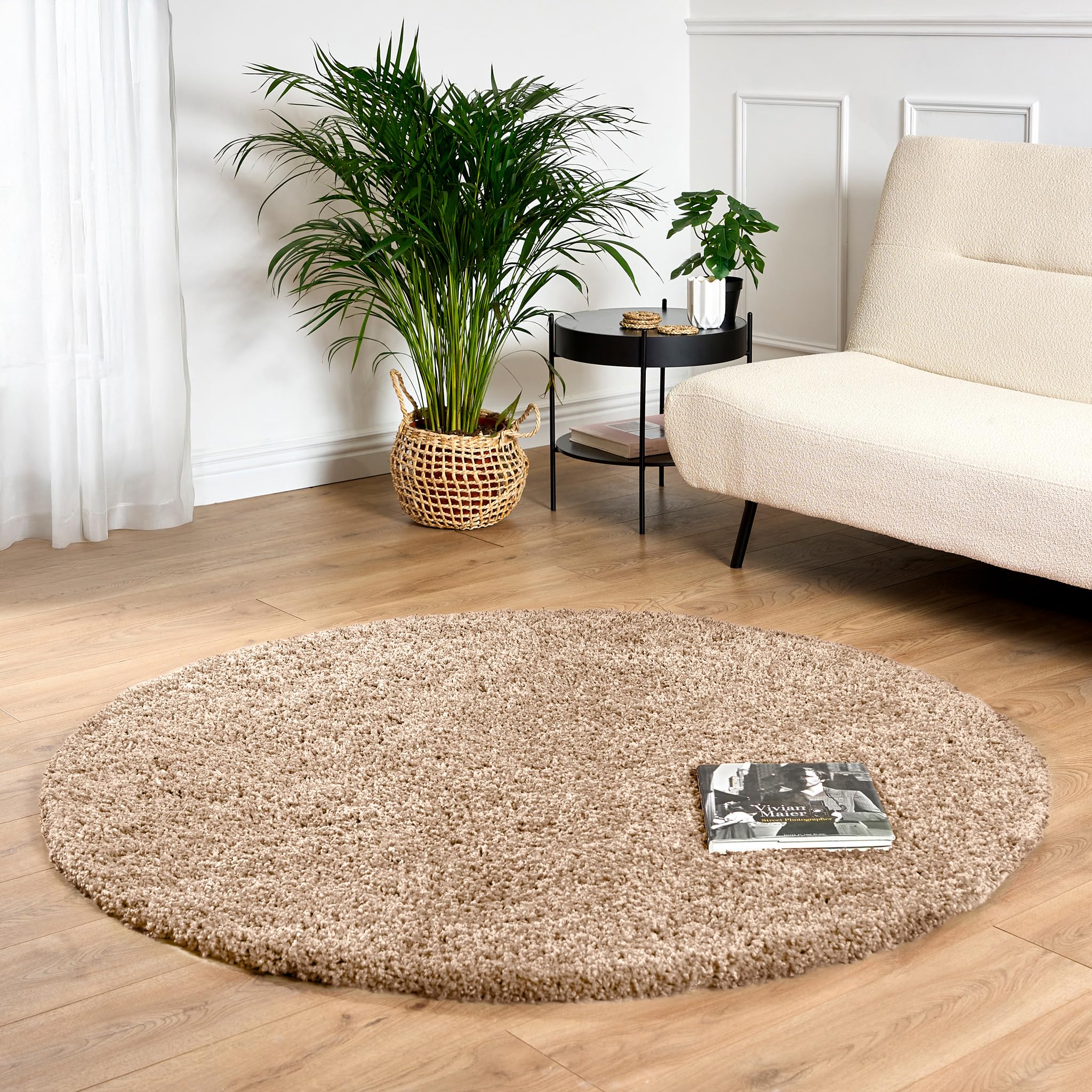 Bravich Navy Blue Shaggy Rug 80 x 150cm (2'7" x 4'11") 5cm Pile Medium Thick Fluffy Living Room Hessian Backed Washable — view 48