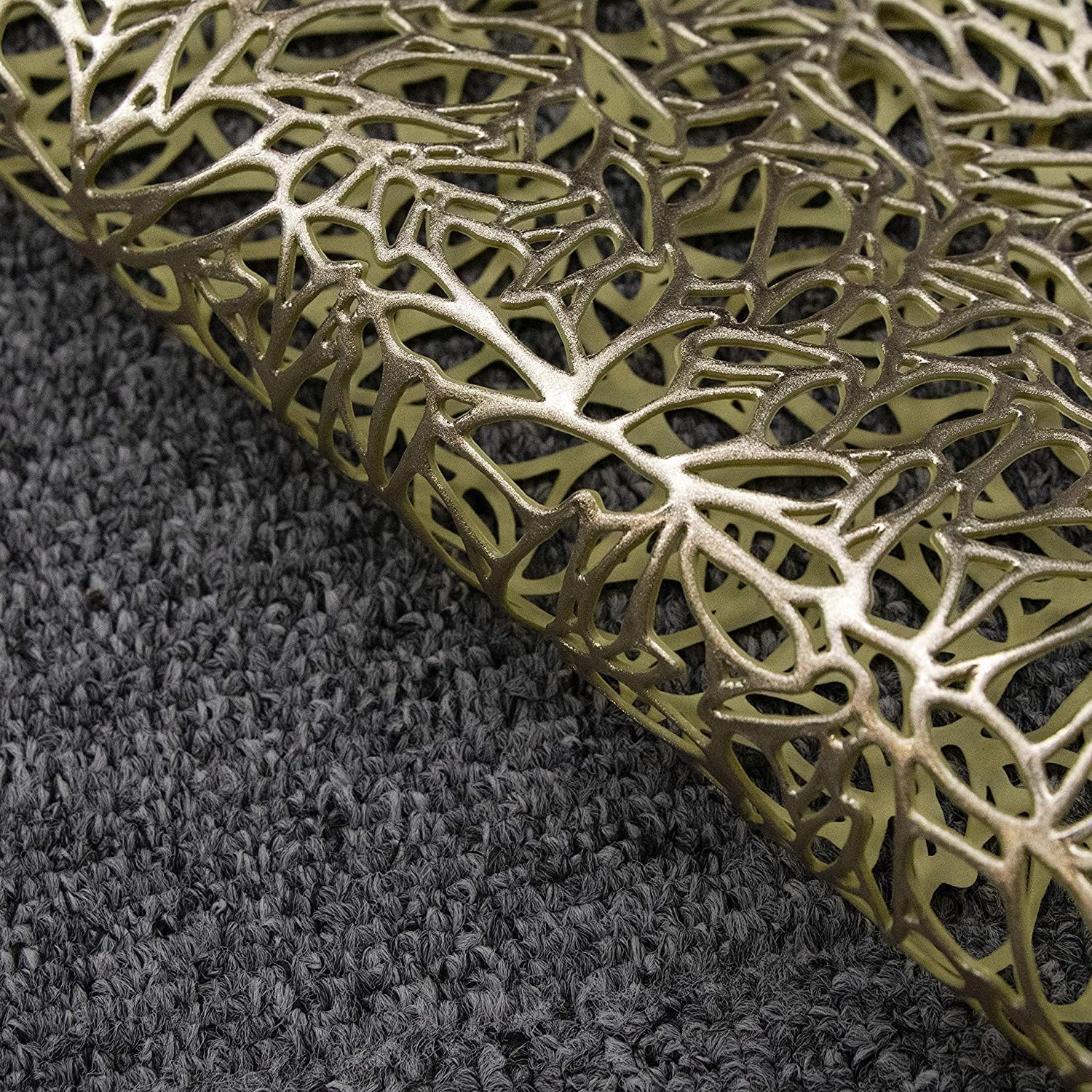 Ngel Beautiful Design Table Place Mat | Pressed Vinyl Metallic Placemats for Dining Table | Washable & Non-Slip Dining Pad (Pack of 1) (Petal Mat) — Amazon image 4