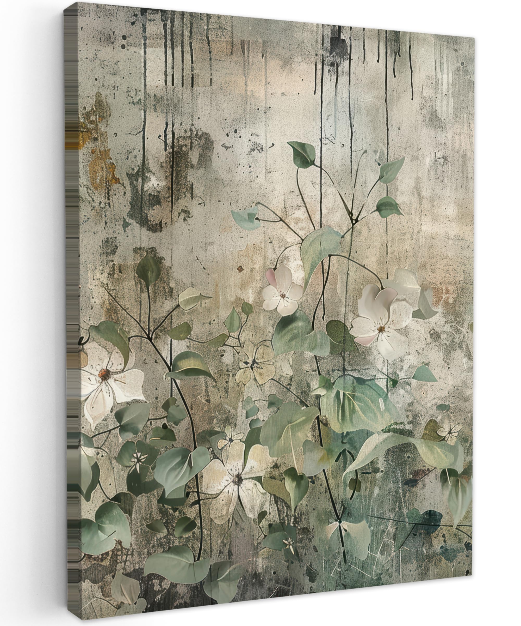 MuchoWow© Canvas Wall Art 12"x16" / 30x40 cm Decor Paintings Prints framed on Canvas Decorations Wallart Flowers - Foliage - Abstract - Modern