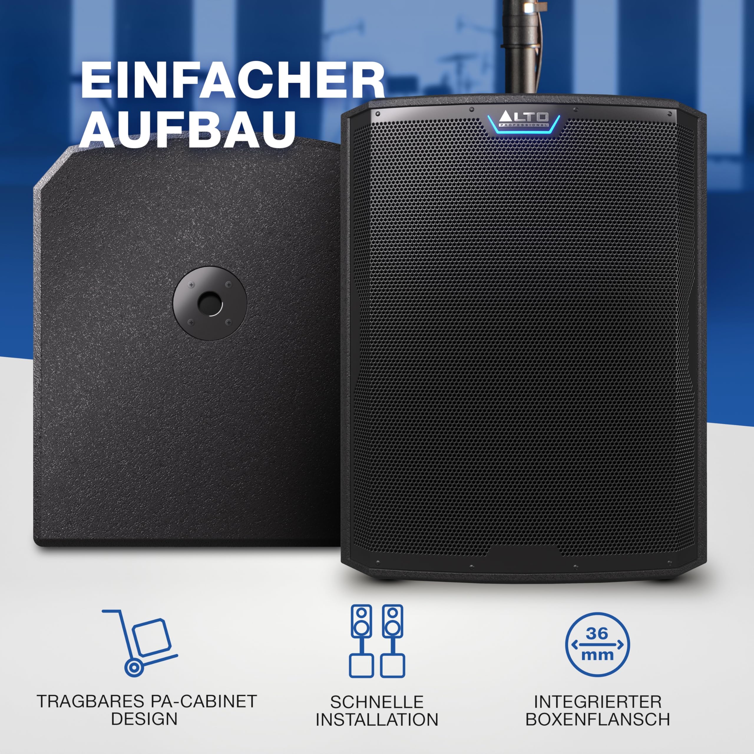ALTO TS18S 2500 Watt 18-Zoll Subwoofer, Aktiver PA-Lautsprecher mit 6 DSP-Modi, Einfacher Aufbau, 137dB, 3-Zoll Schwingspule, Druckvoller Bass