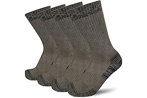 APTYID Men's Moisture Wicking Army Green Cushioned Crew Work Socks (4 Pairs / 6 Pairs)