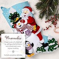 Vista 4 de Bucilla, Guess 89614E - Kit de fabricación de calcetines de fieltro de 18 pulgadas, perfecto para manualidades y manualidades