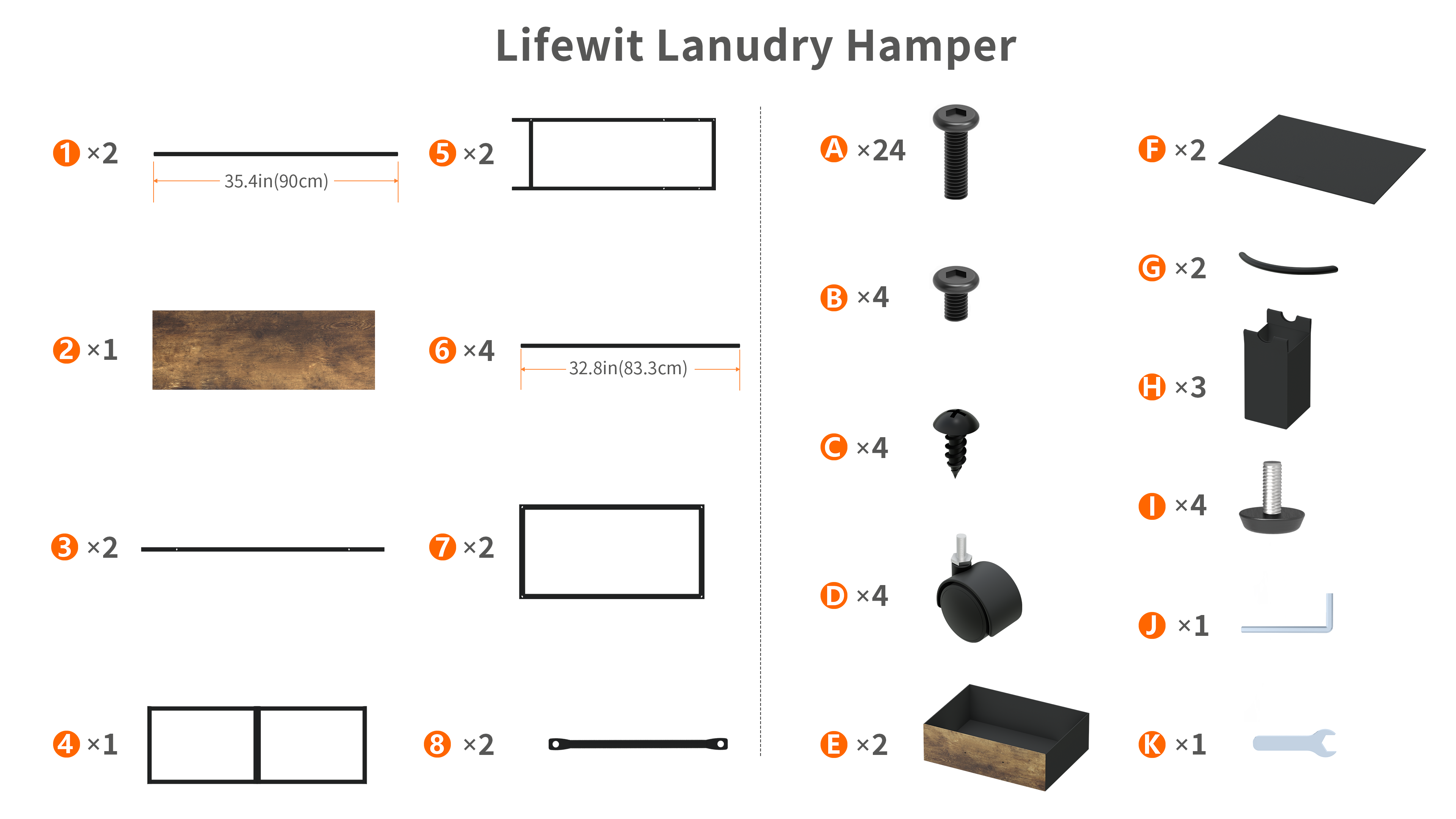Lifewit Lifewit Laundry hamper 3 Section