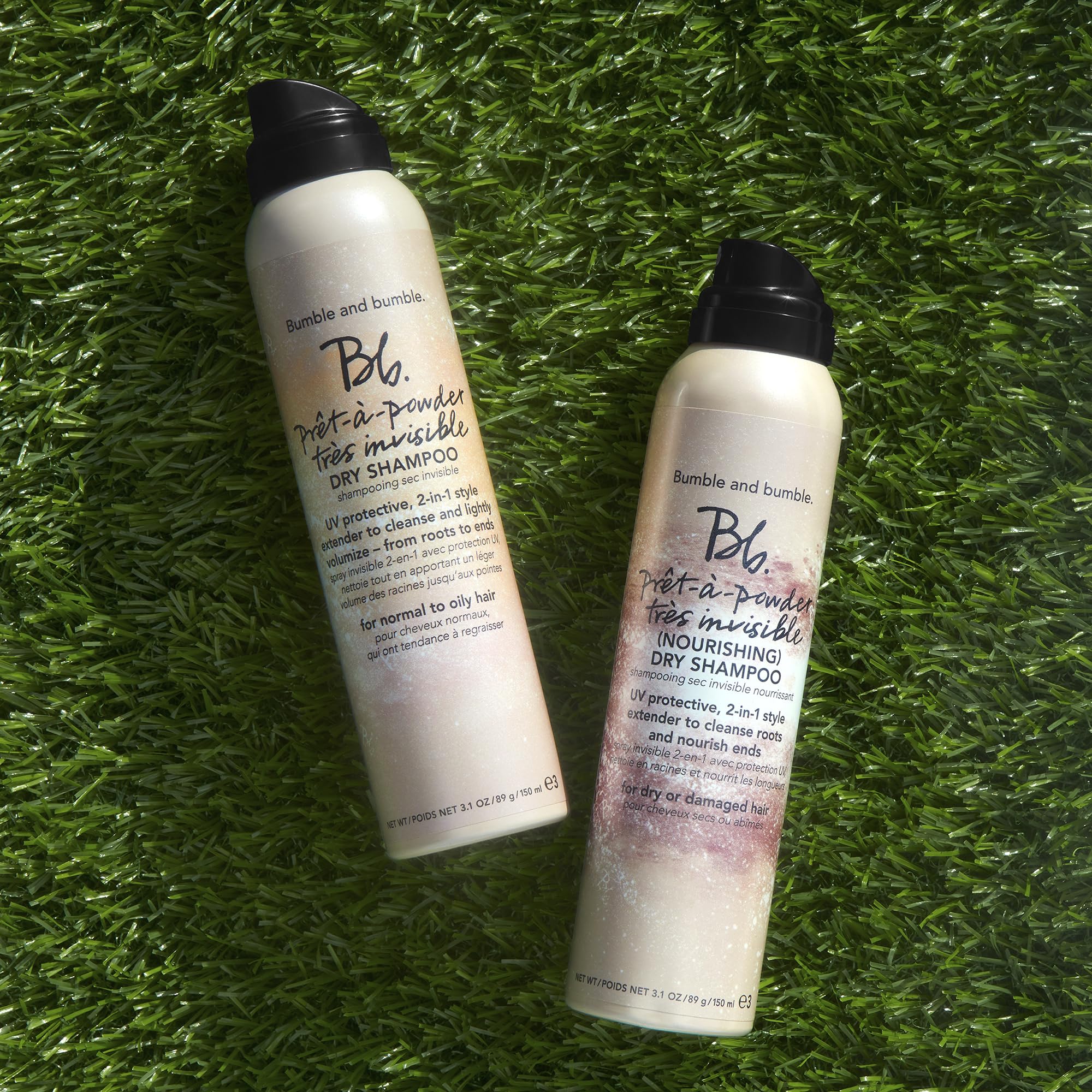 Bumble and bumble. Prêt-à-powder Très Invisible Nourishing Dry Shampoo | Absorbs Oil at the Roots | Nourishes Dry Ends | UV Protection | For Medium to Thick Curly, Wavy, Straight Hair Types, 3.1 Ounce