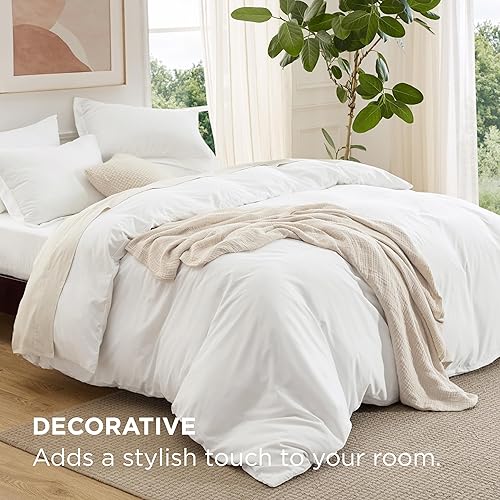 Vista 240 de Bedsure - Juego de funda de edredón de tamaño matrimonial, ropa de cama suave con doble cepillado, 1 funda de edredón (80 x 90 pulgadas) y 2 fundas