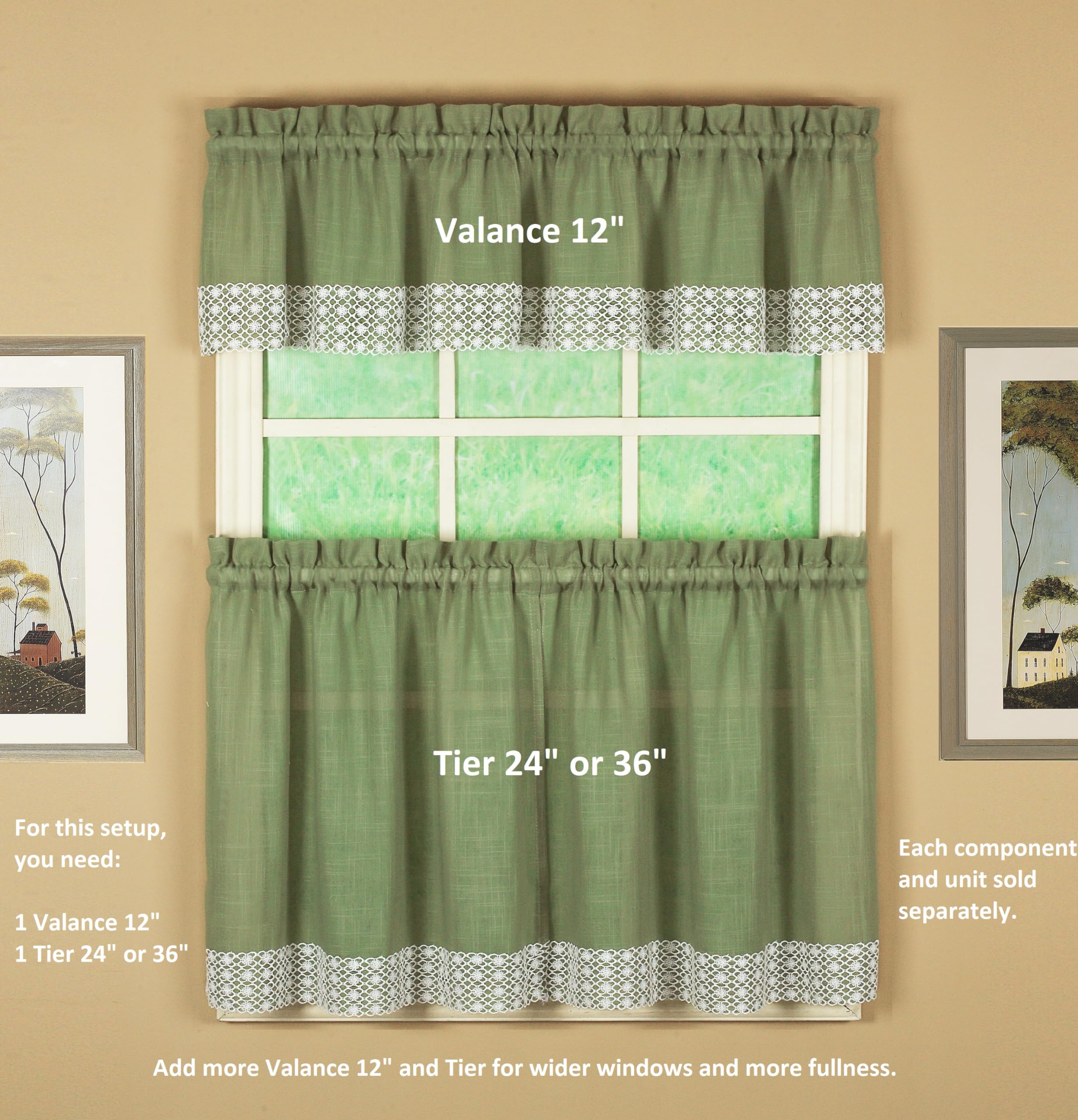 Amazon｜今日のカーテン、セーラムマクラメトリムバランス30.52cm