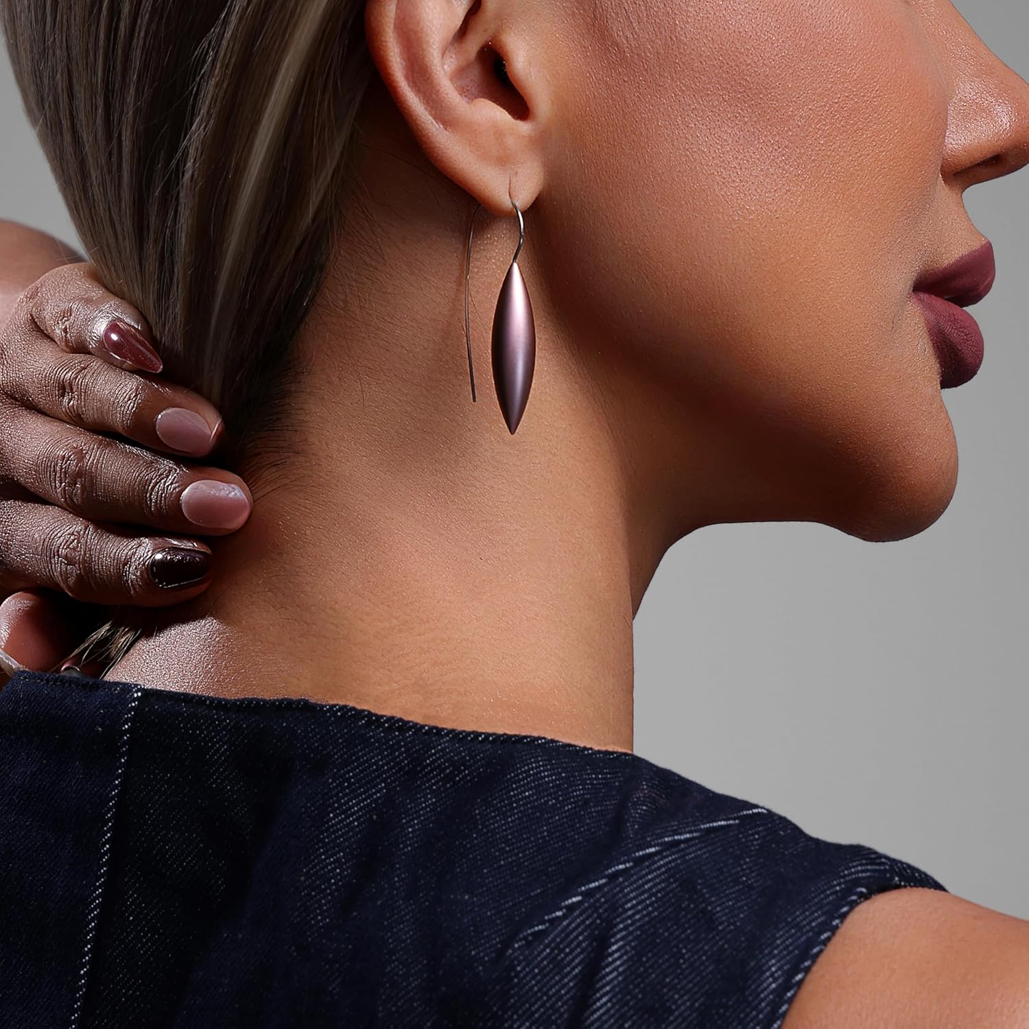 Oval Drop Earrings for Women, Long Thread Dangle Earrings, Colorful lightweight aluminum alloy, Suitable for Jewelry Gifts and Valentine's Day - Image 3